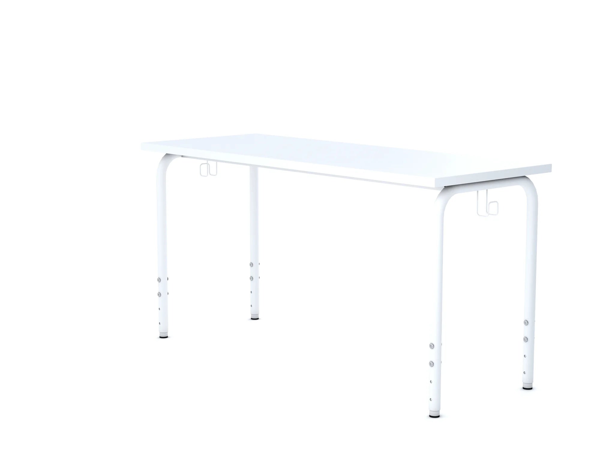 Stół SIMPLE Prostokąt 1300x500 regulowany – biały / szary