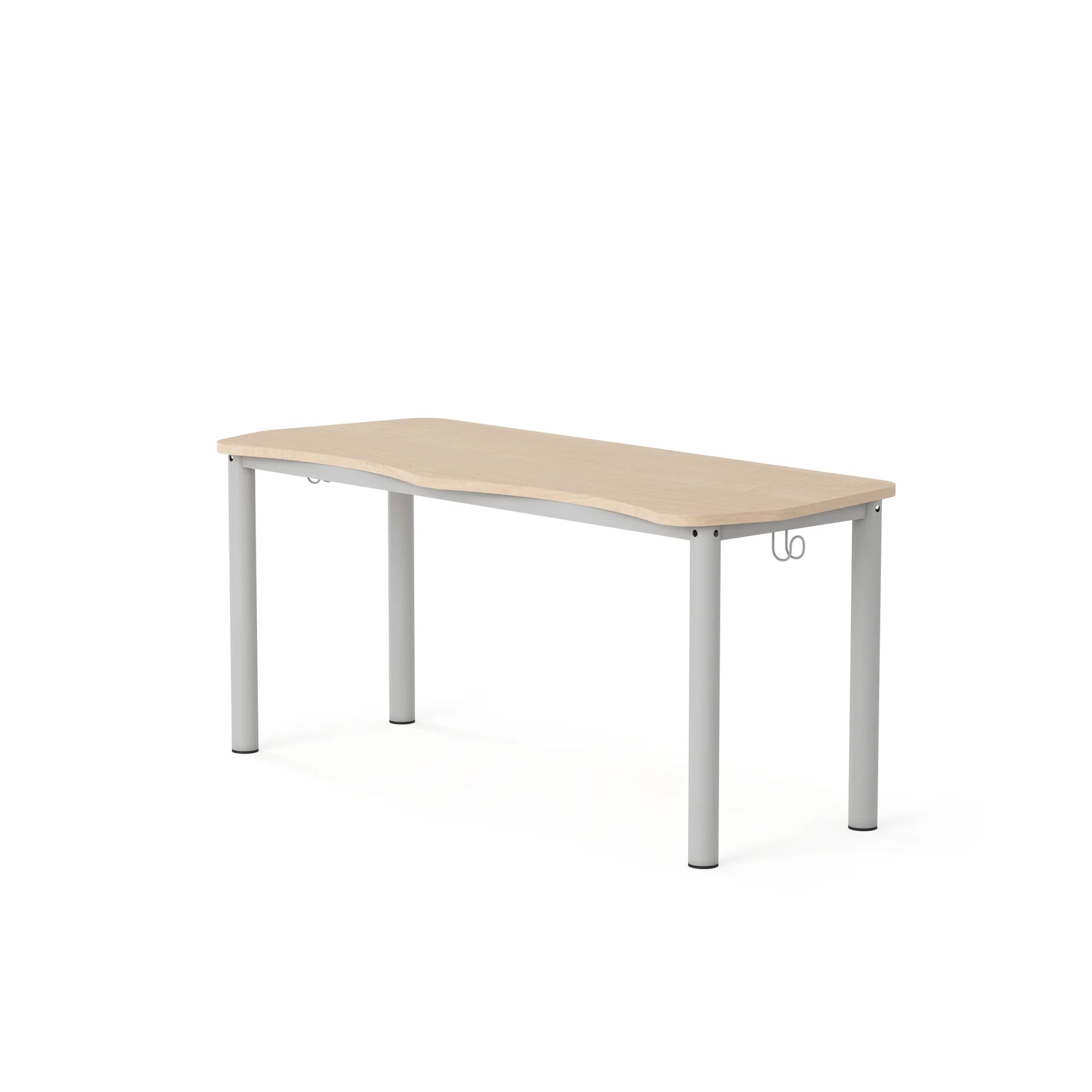 Stół SINUM Fala 1350x550 regulowany – brzoza / biały