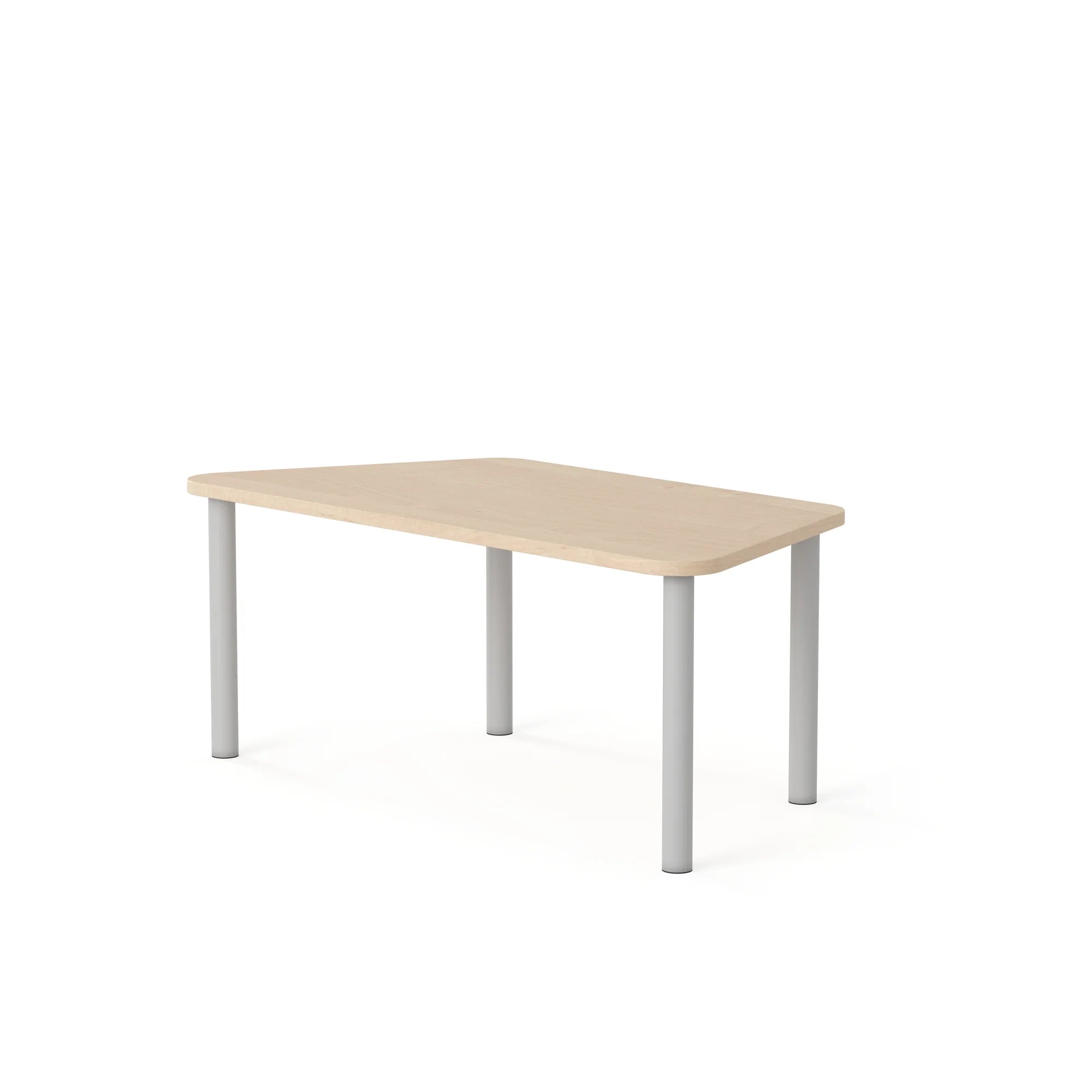 Stół SMART Trapez 1400×700×800 regulowany – brzoza / biały