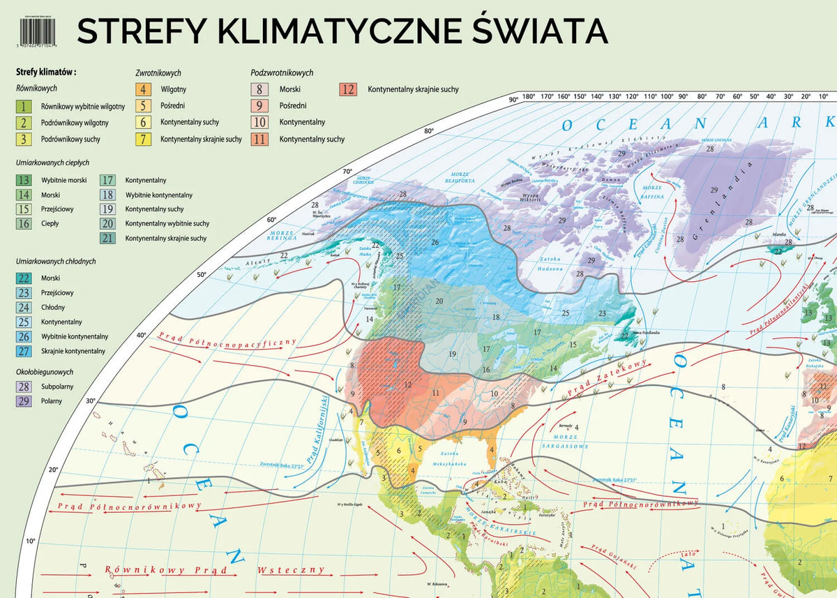 Strefy klimatyczne świata - mapa ścienna - zdjęcie 2