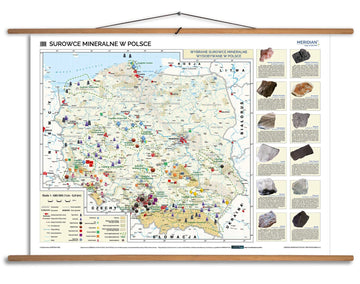 Surowce mineralne w Polsce - mapa ścienna