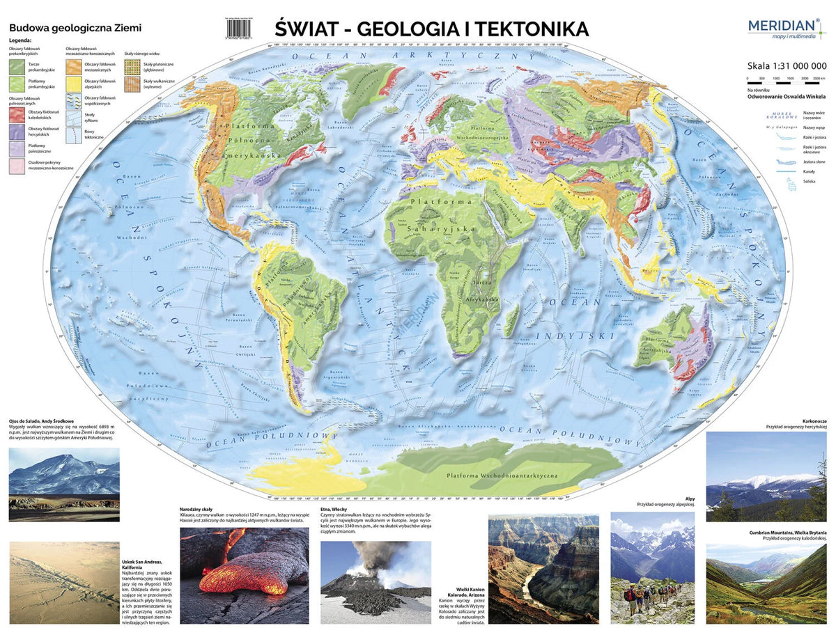 Świat - geologia i tektonika - mapa ścienna - zdjęcie 2
