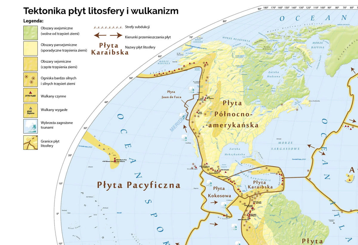 Świat - geologia i tektonika - mapa ścienna - zdjęcie 5