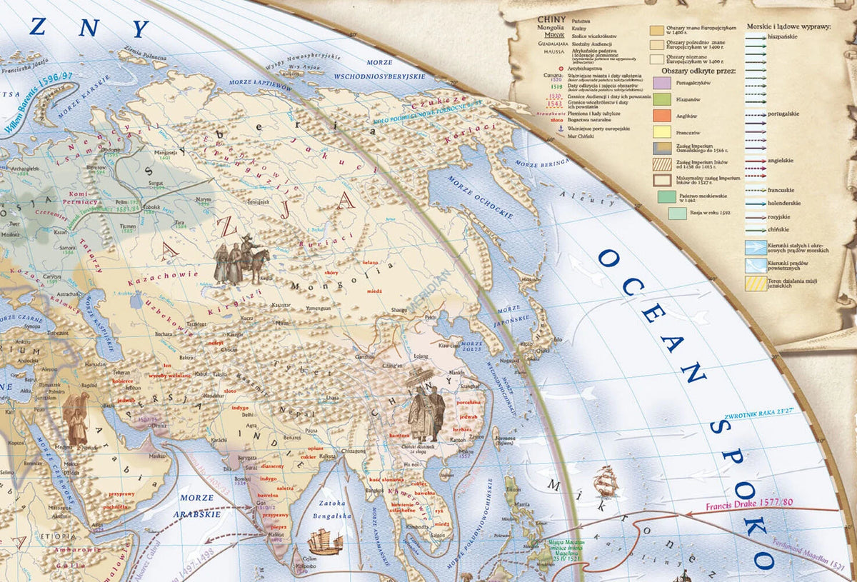 Świat w okresie wielkich odkryć XV-XVI wiek - mapa ścienna - zdjęcie 4