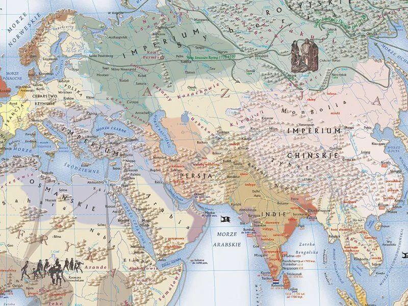 Świat w okresie wielkich odkryć XVII-XVIII wiek - mapa ścienna - zdjęcie 2
