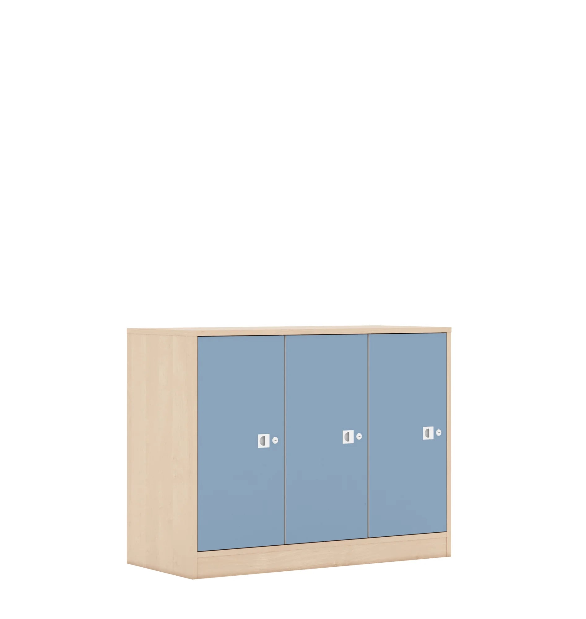 Szafa BLOX 110 2PP 3F2 1049x466x813 – brzoza / pastelowy niebieski