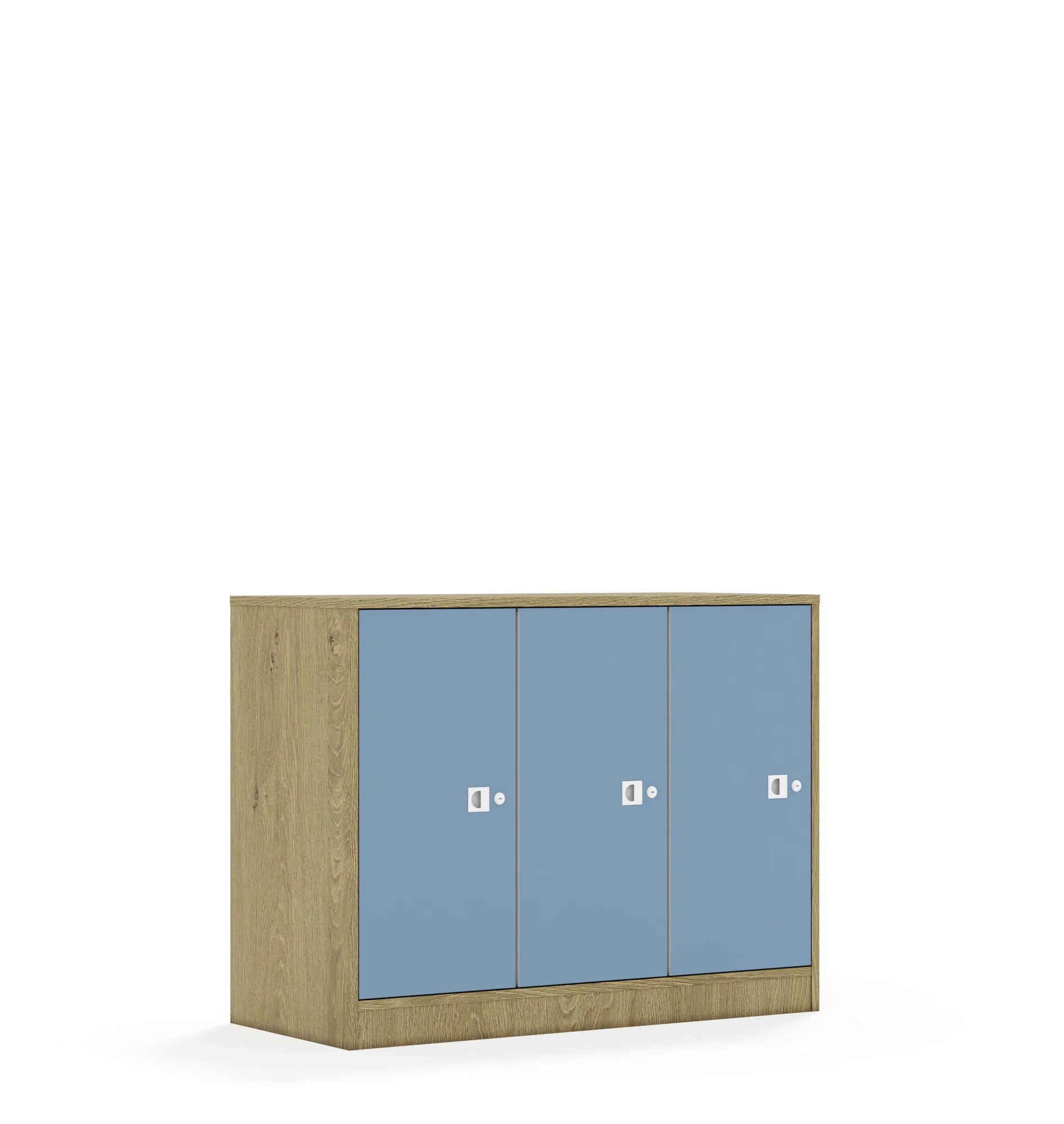 Szafa BLOX 110 2PP 3F2 1049x466x813 – dąb / pastelowy niebieski