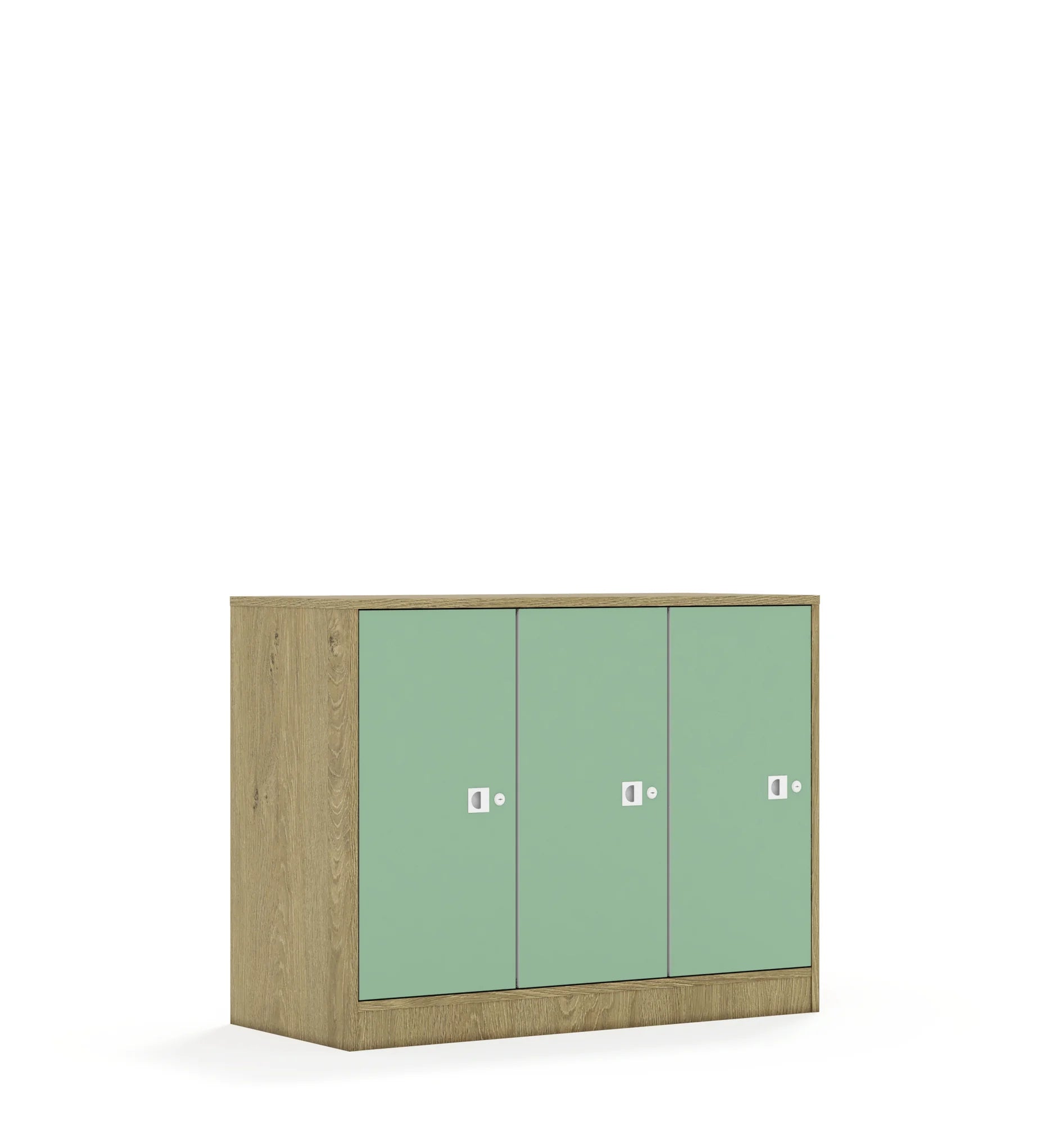 Szafa BLOX 110 2PP 3F2 1049x466x813 – dąb / pastelowy zielony