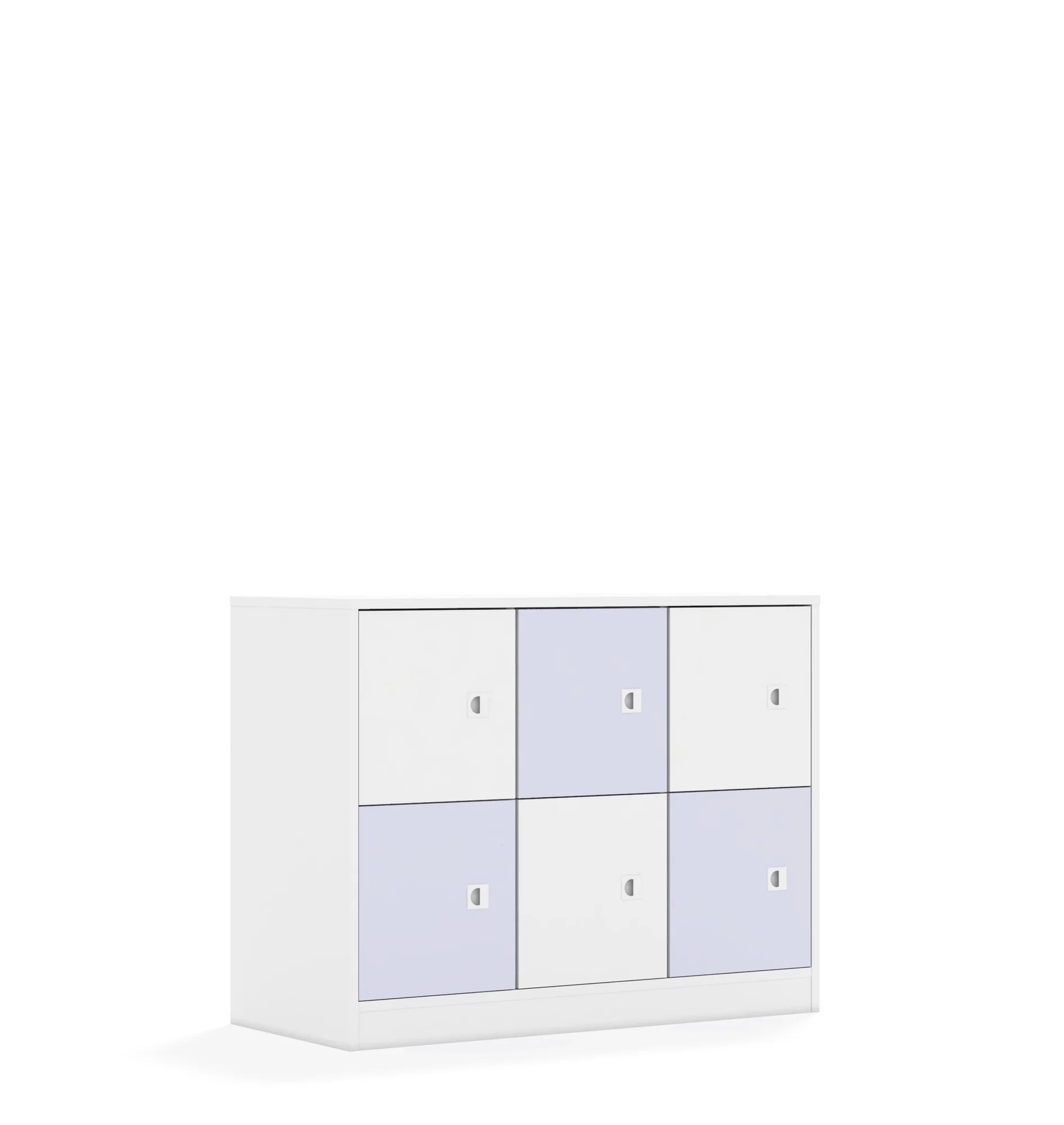 Szafa BLOX 110 2PP 6F1 1049x466x813 – biały / biały/pastelowy fioletowy