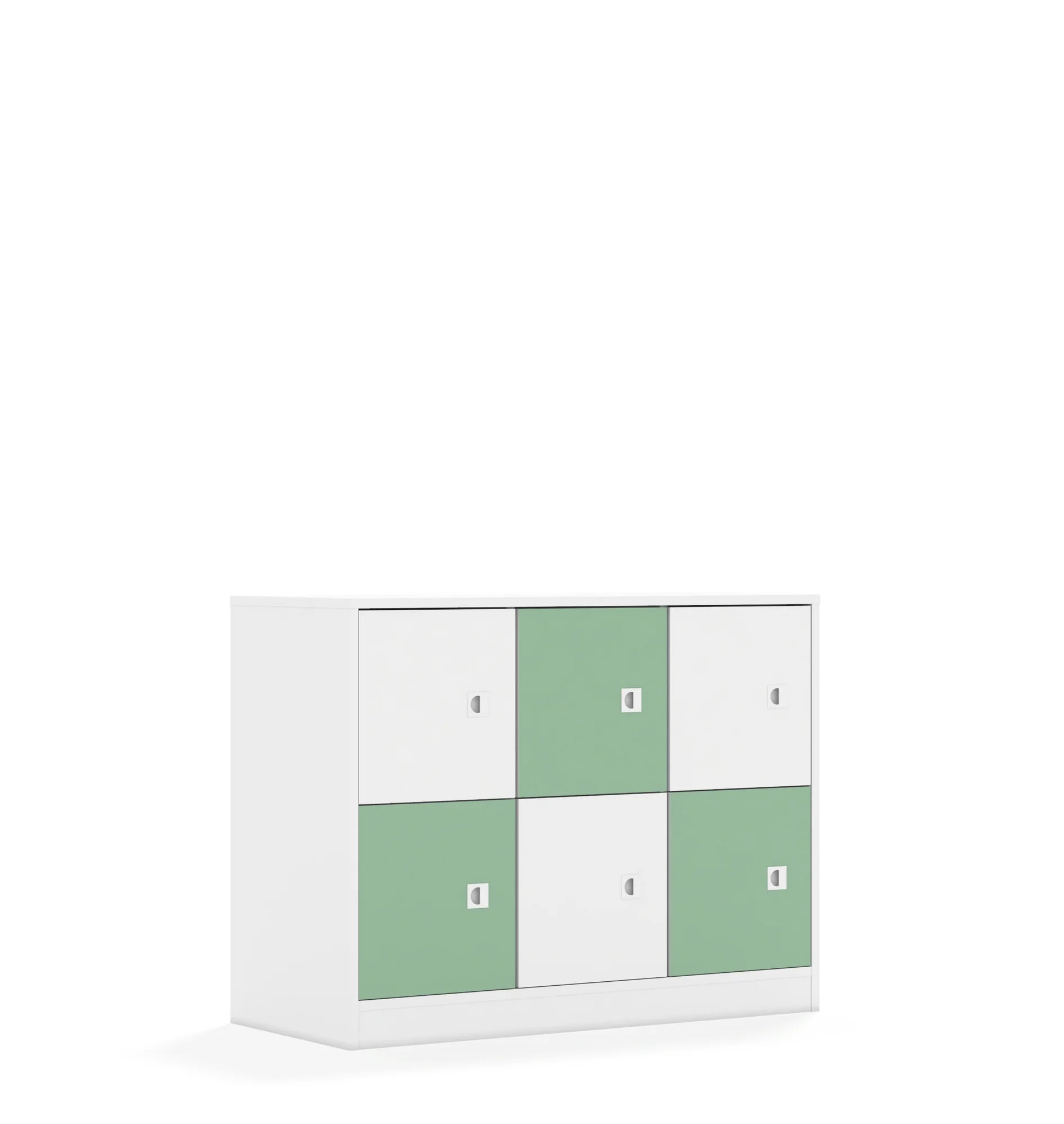 Szafa BLOX 110 2PP 6F1 1049x466x813 – biały / biały/pastelowy zielony