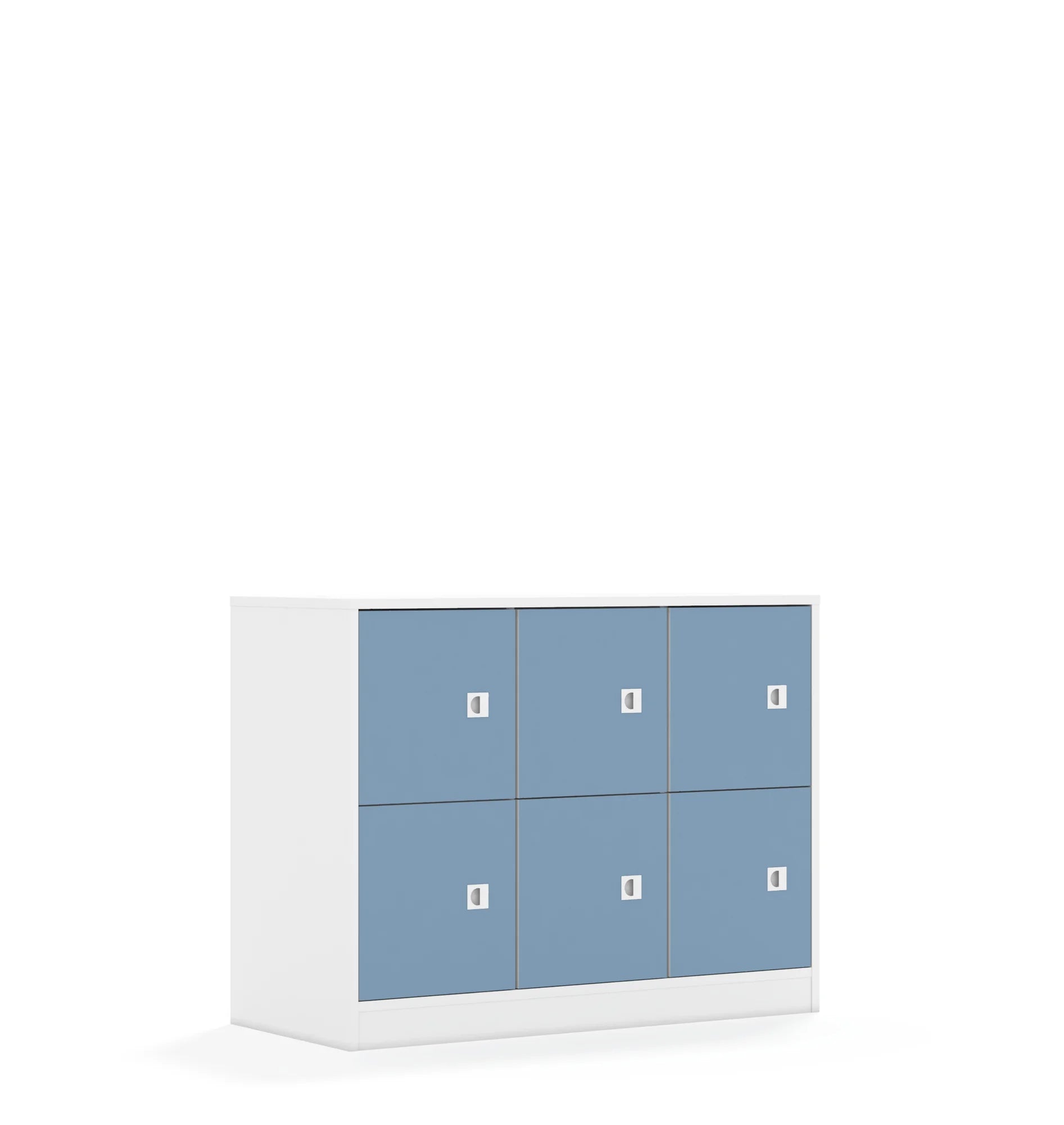 Szafa BLOX 110 2PP 6F1 1049x466x813 – biały / pastelowy niebieski