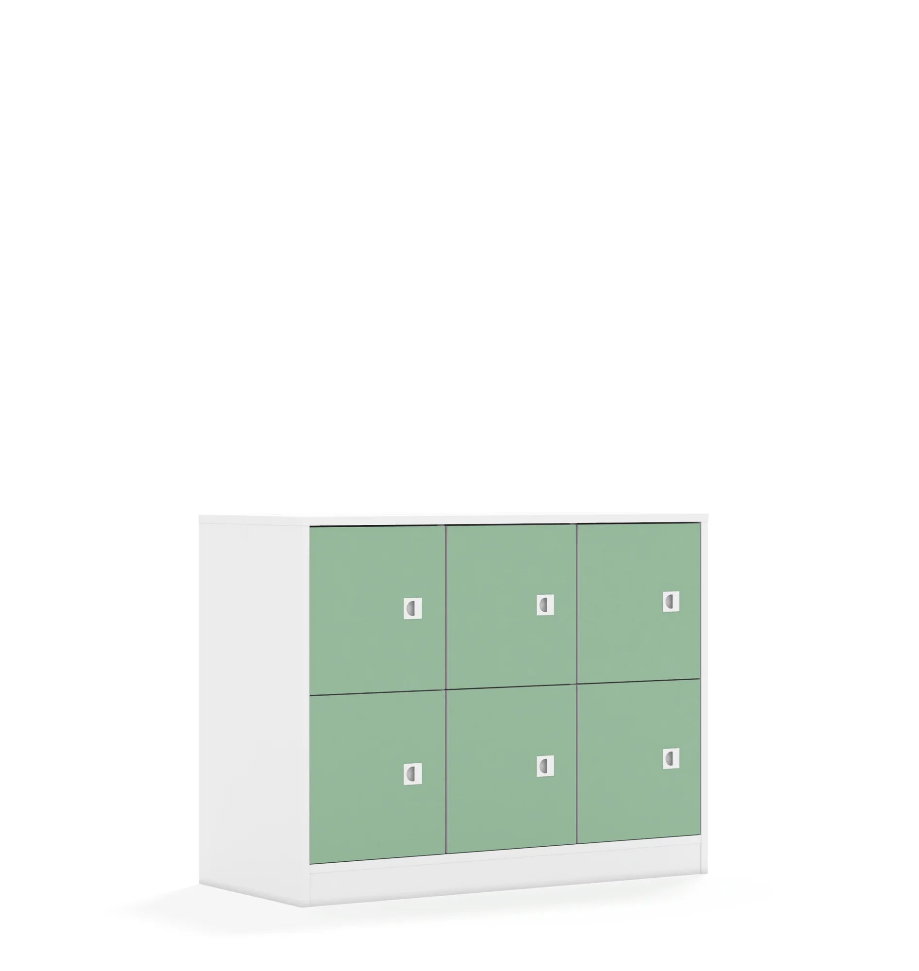 Szafa BLOX 110 2PP 6F1 1049x466x813 – biały / pastelowy zielony