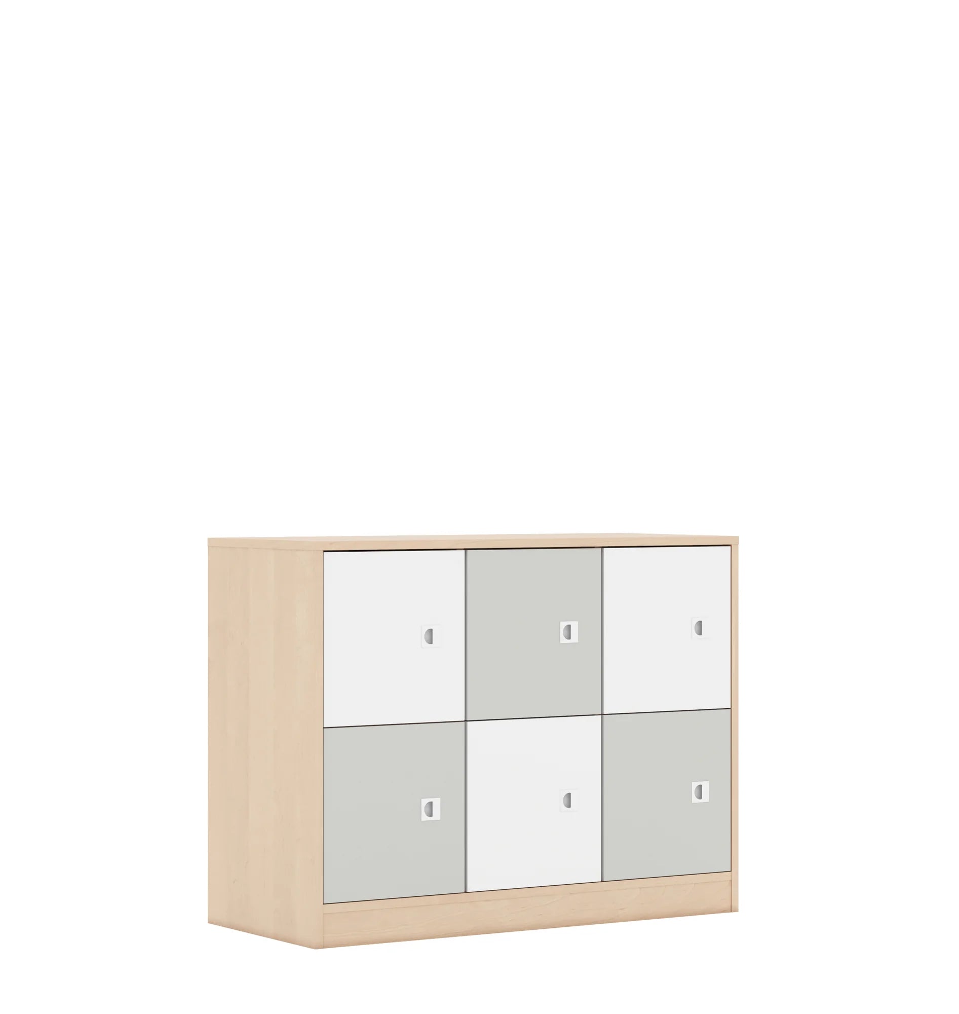 Szafa BLOX 110 2PP 6F1 1049x466x813 – brzoza / biały/jasny szary