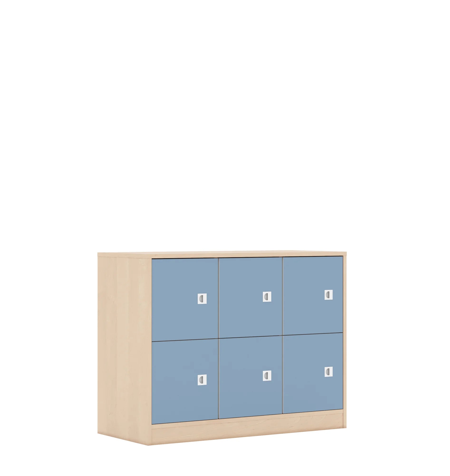 Szafa BLOX 110 2PP 6F1 1049x466x813 – brzoza / pastelowy niebieski