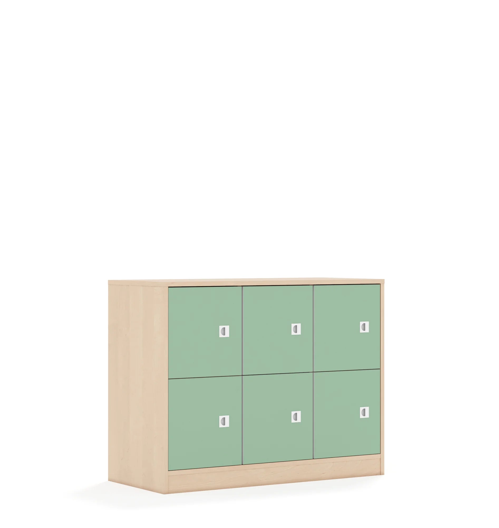 Szafa BLOX 110 2PP 6F1 1049x466x813 – brzoza / pastelowy zielony
