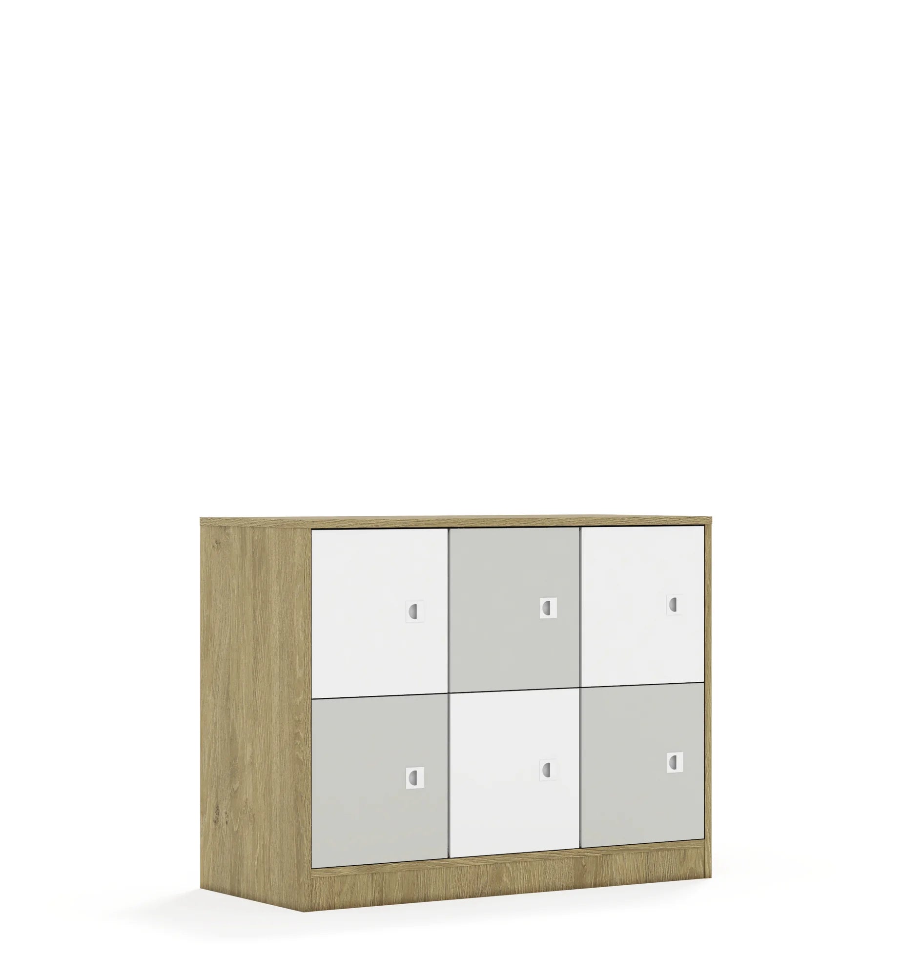 Szafa BLOX 110 2PP 6F1 1049x466x813 – dąb / biały/jasny szary