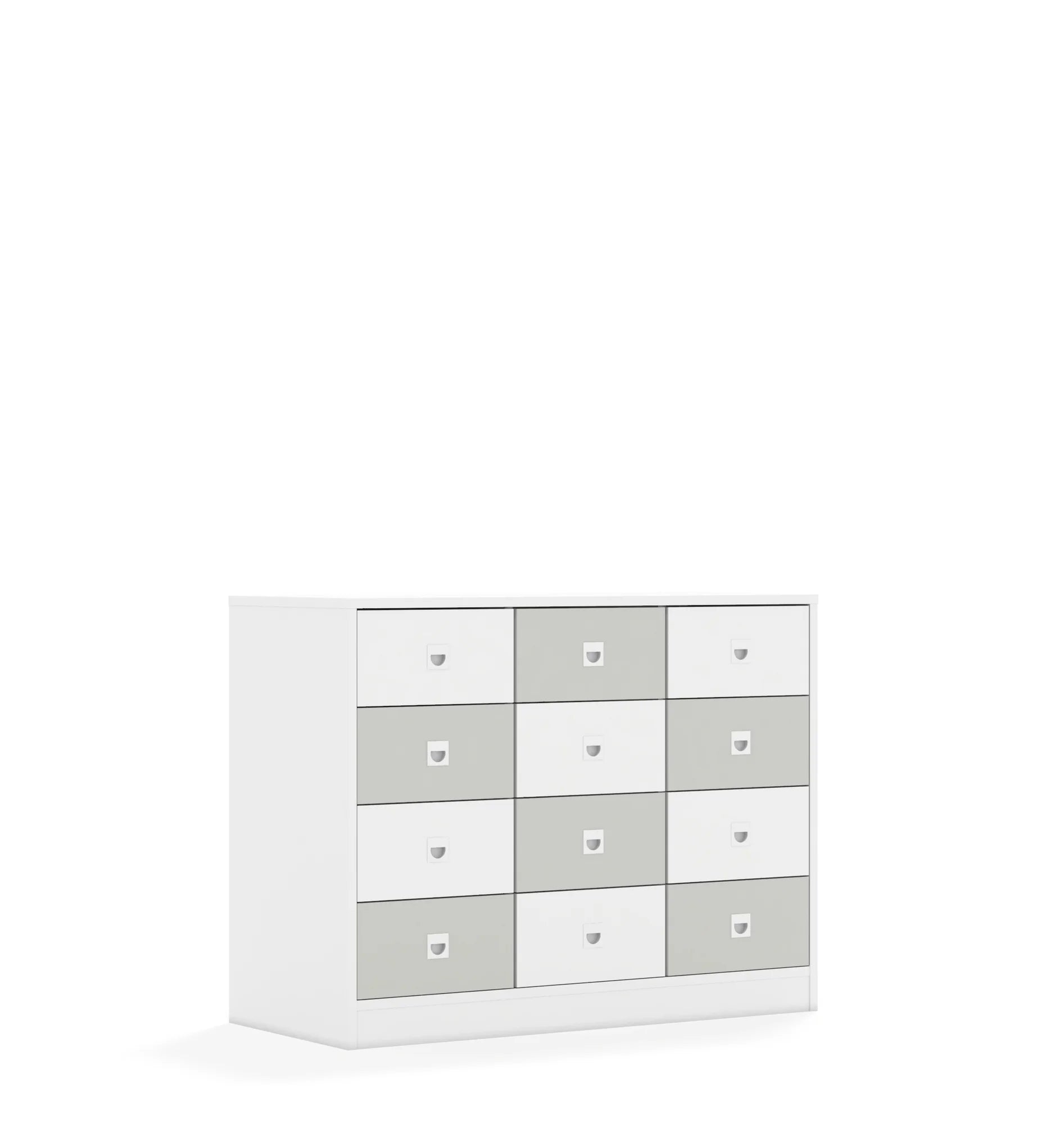 Szafa BLOX 110 2PP 8SB 4SS 1049x466x813 – biały / biały/jasny szary