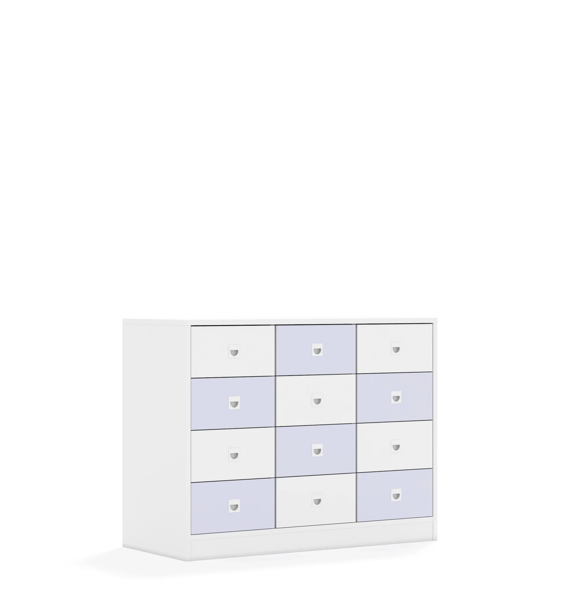 Szafa BLOX 110 2PP 8SB 4SS 1049x466x813 – biały / biały/pastelowy fioletowy