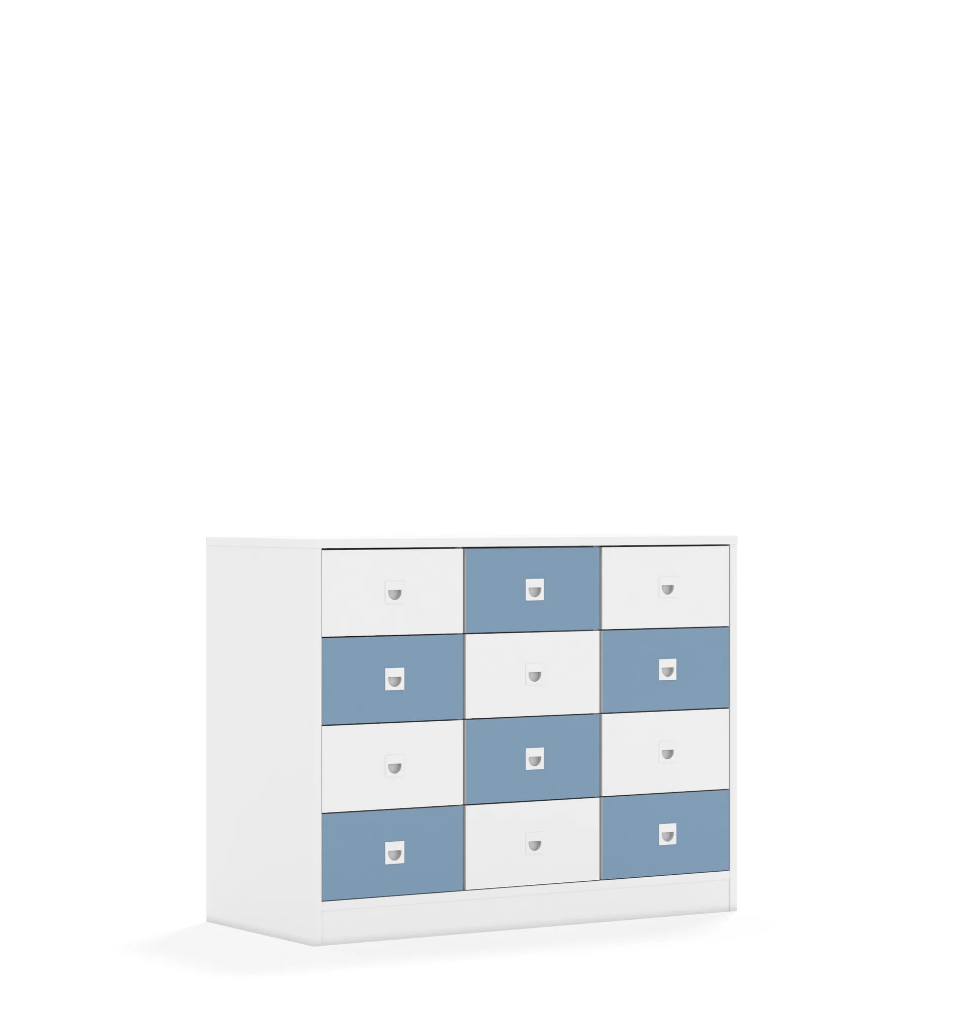 Szafa BLOX 110 2PP 8SB 4SS 1049x466x813 – biały / biały/pastelowy niebieski