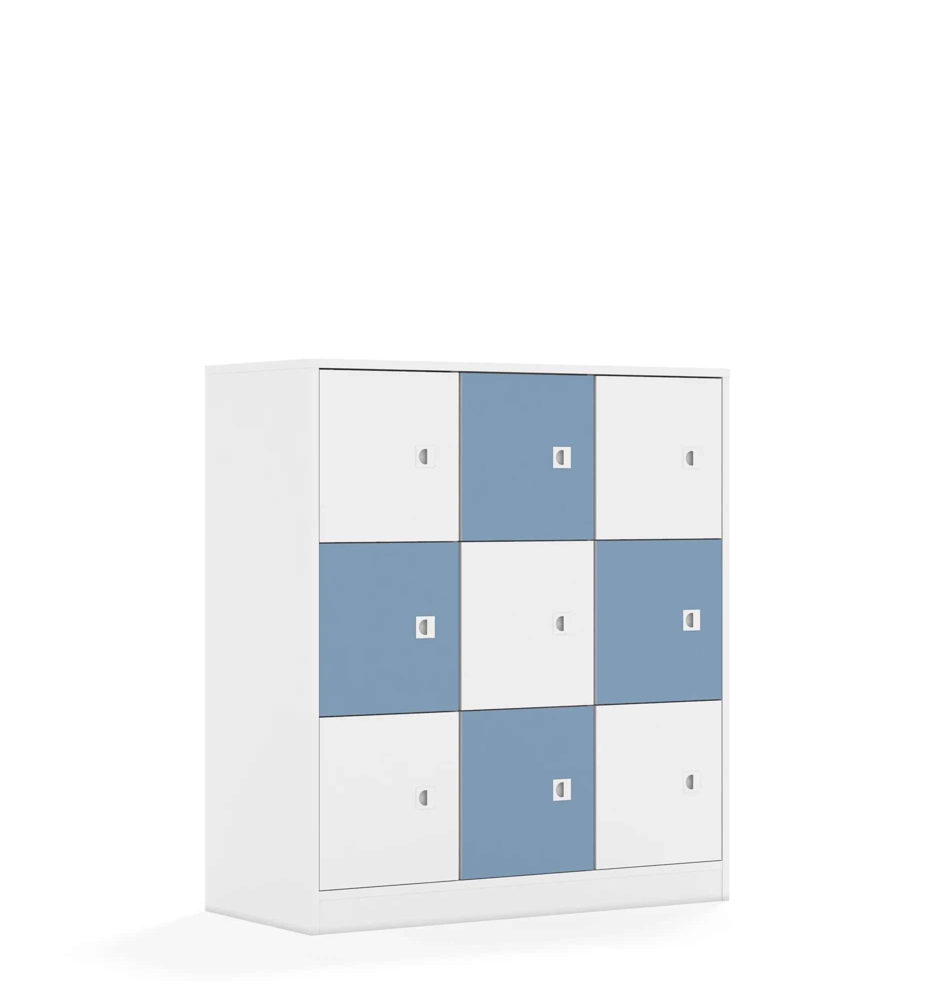 Szafa BLOX 110 3PP 9F1 1049x466x1165 – biały / biały/pastelowy niebieski