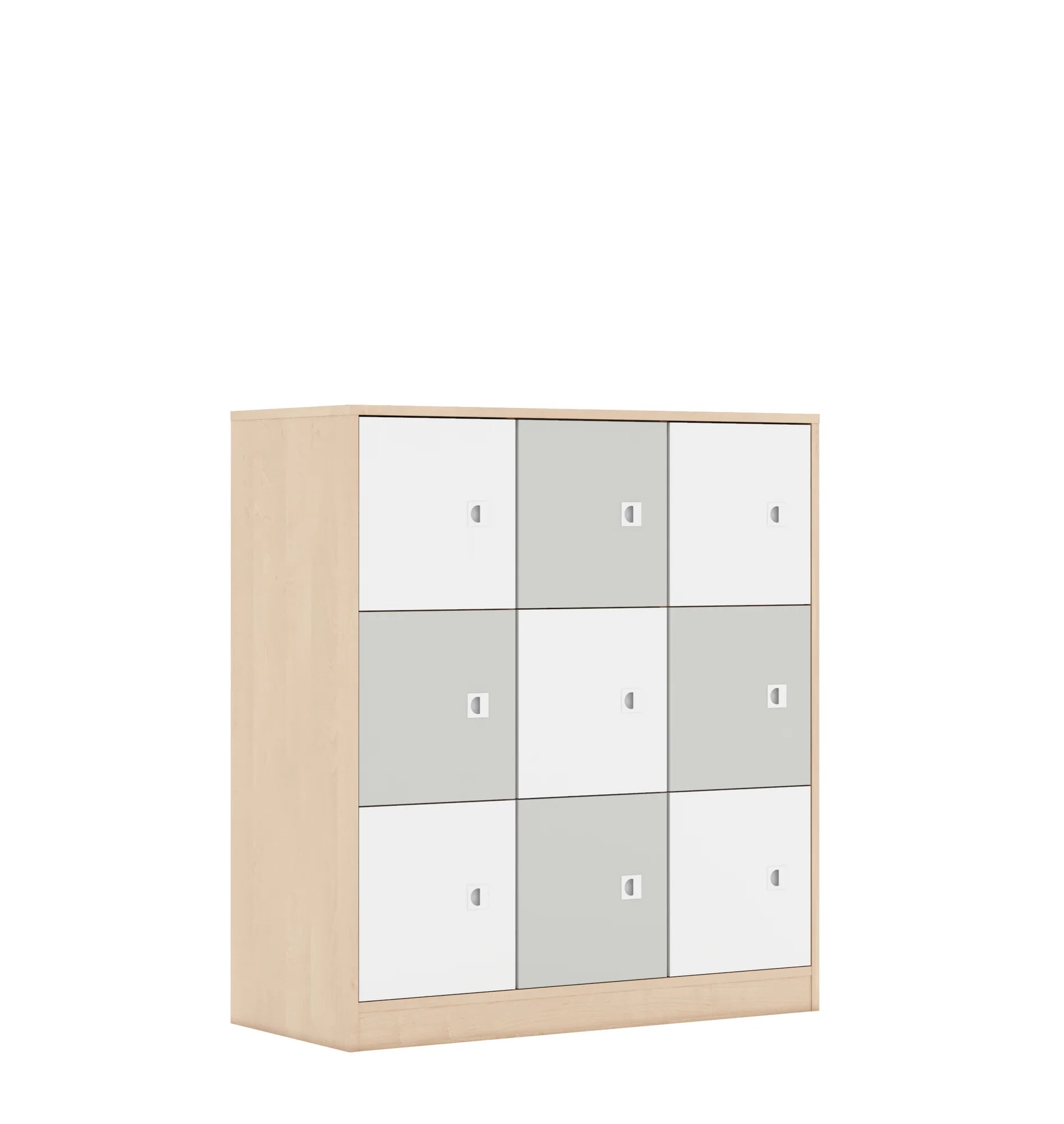 Szafa BLOX 110 3PP 9F1 1049x466x1165 – brzoza / biały/jasny szary