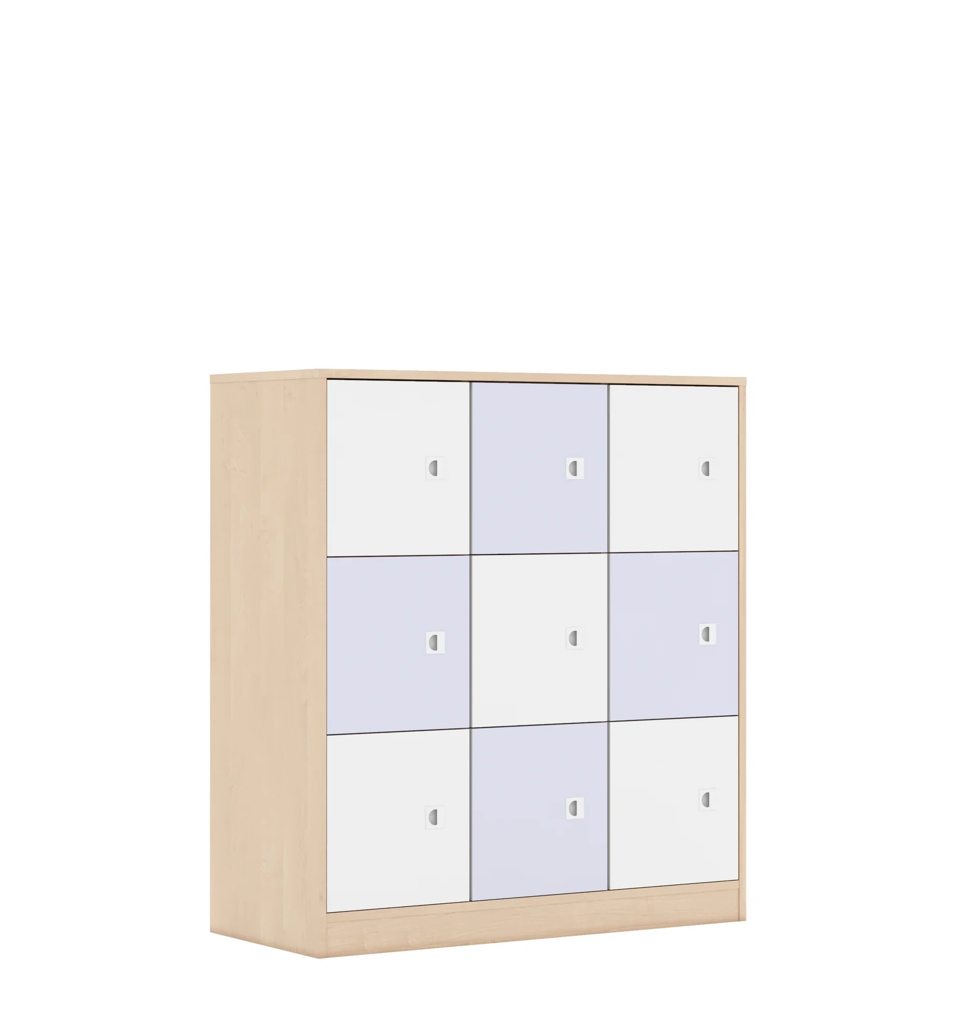 Szafa BLOX 110 3PP 9F1 1049x466x1165 – brzoza / biały/pastelowy fioletowy