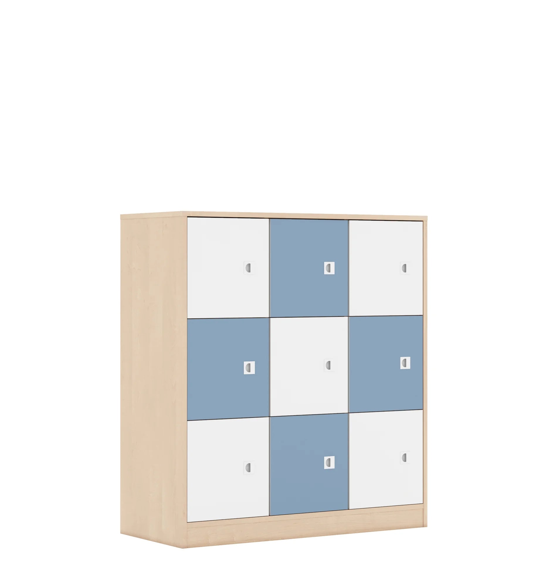 Szafa BLOX 110 3PP 9F1 1049x466x1165 – brzoza / biały/pastelowy niebieski