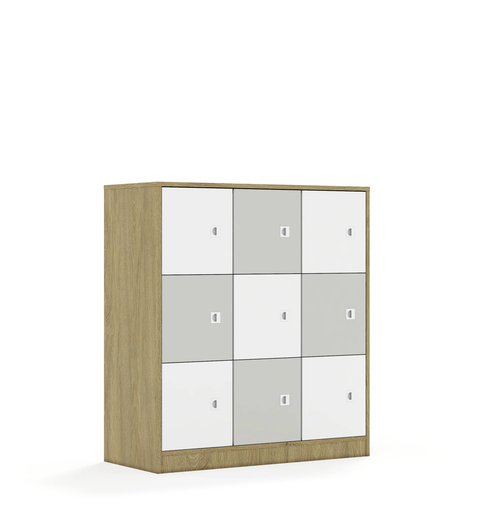Szafa BLOX 110 3PP 9F1 1049x466x1165 – dąb / biały/jasny szary