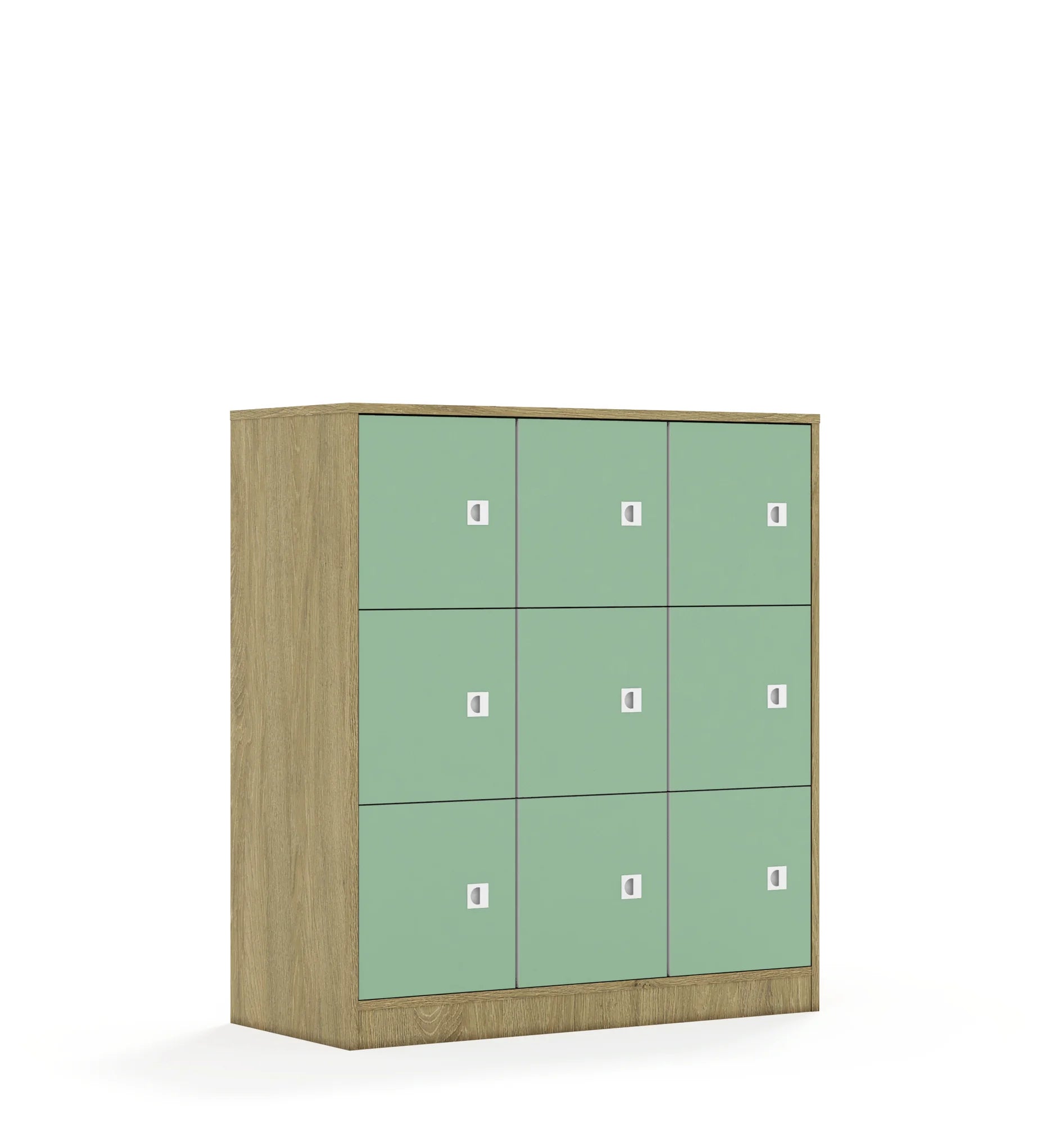Szafa BLOX 110 3PP 9F1 1049x466x1165 – dąb / pastelowy zielony