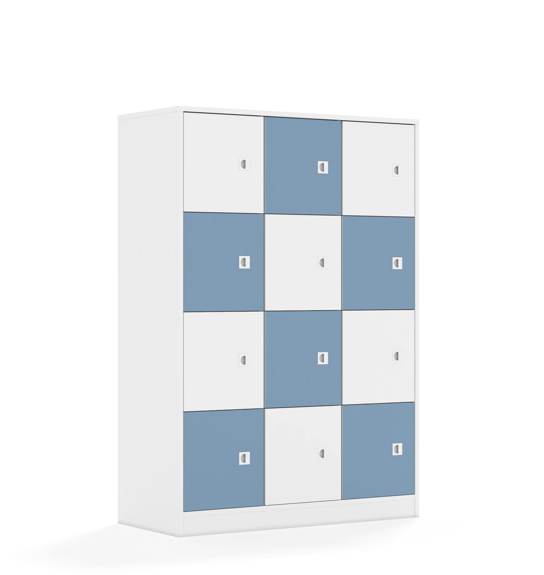 Szafa BLOX 110 4PP 12F1 1049x466x1517 – biały / biały/pastelowy niebieski