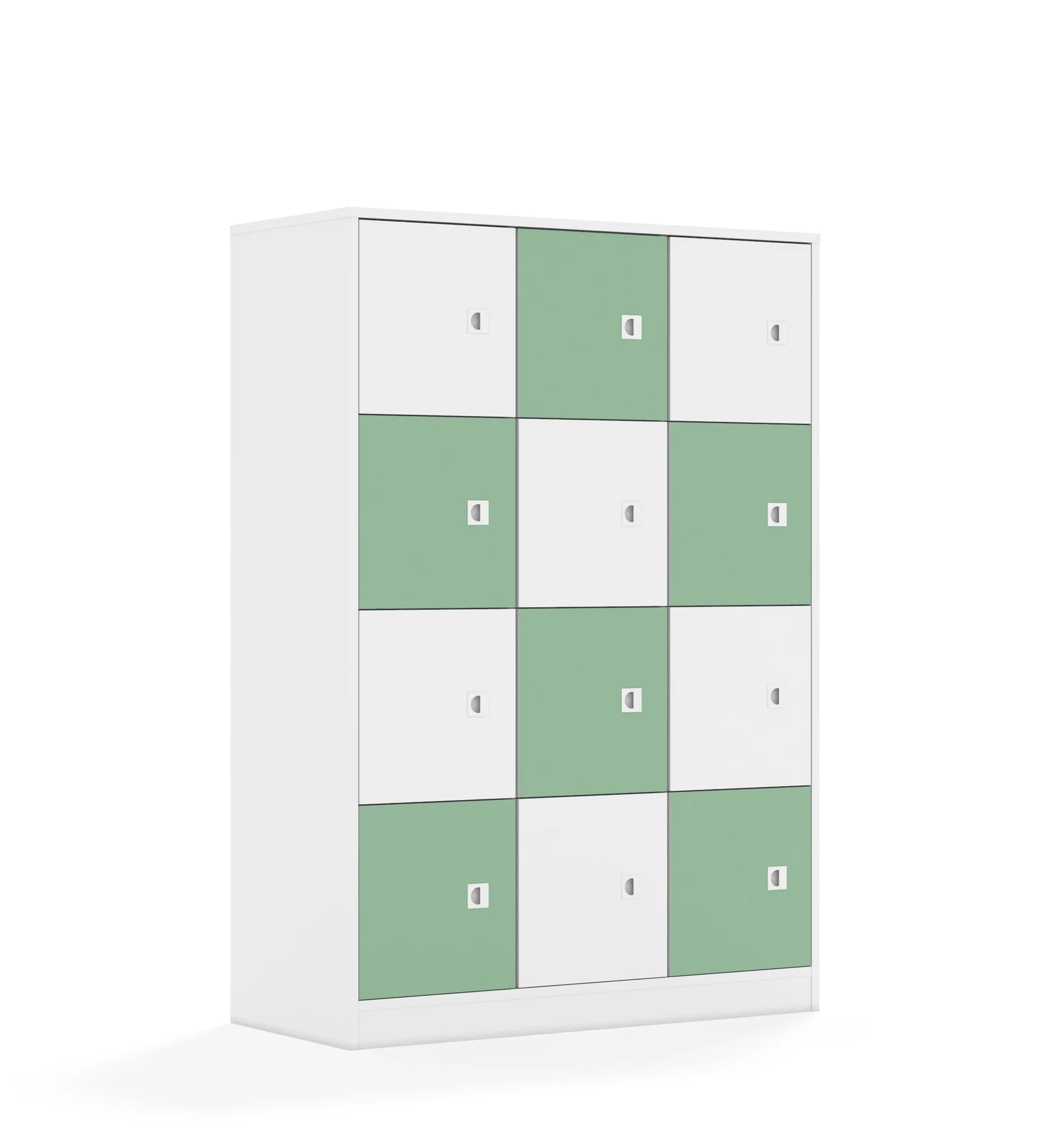Szafa BLOX 110 4PP 12F1 1049x466x1517 – biały / biały/pastelowy zielony