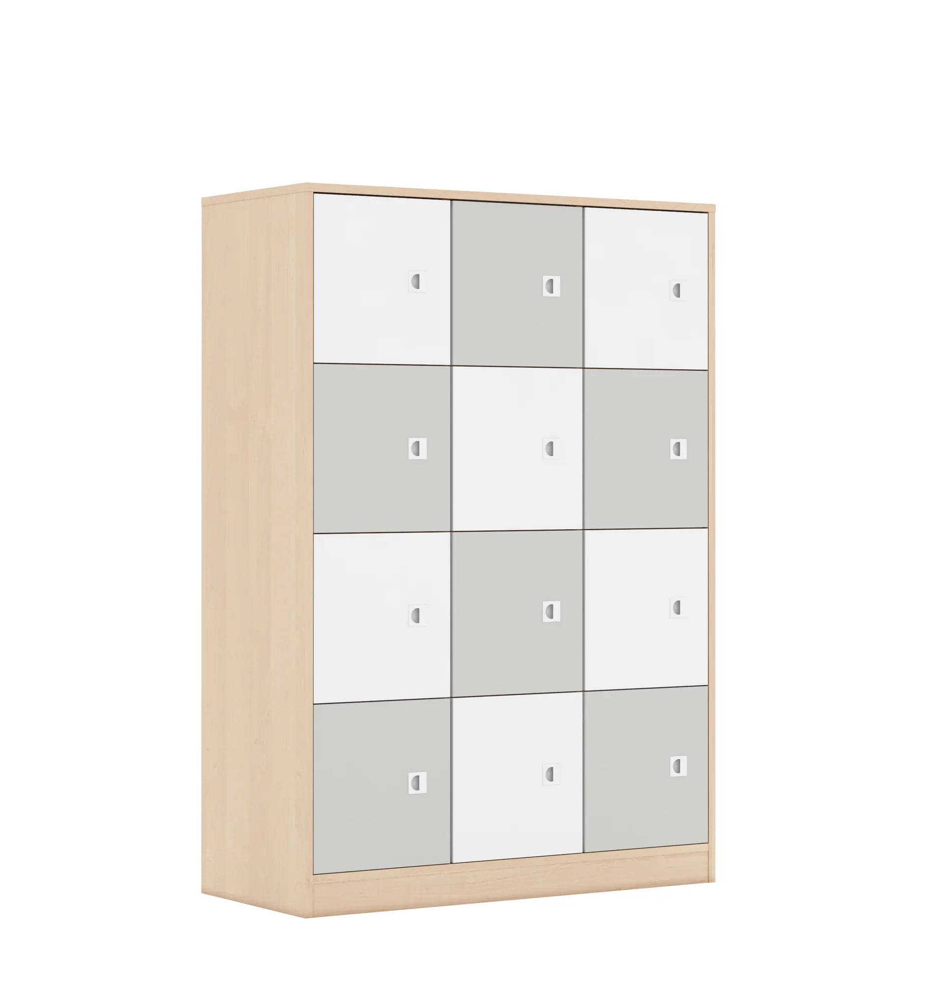 Szafa BLOX 110 4PP 12F1 1049x466x1517 – brzoza / biały/jasny szary