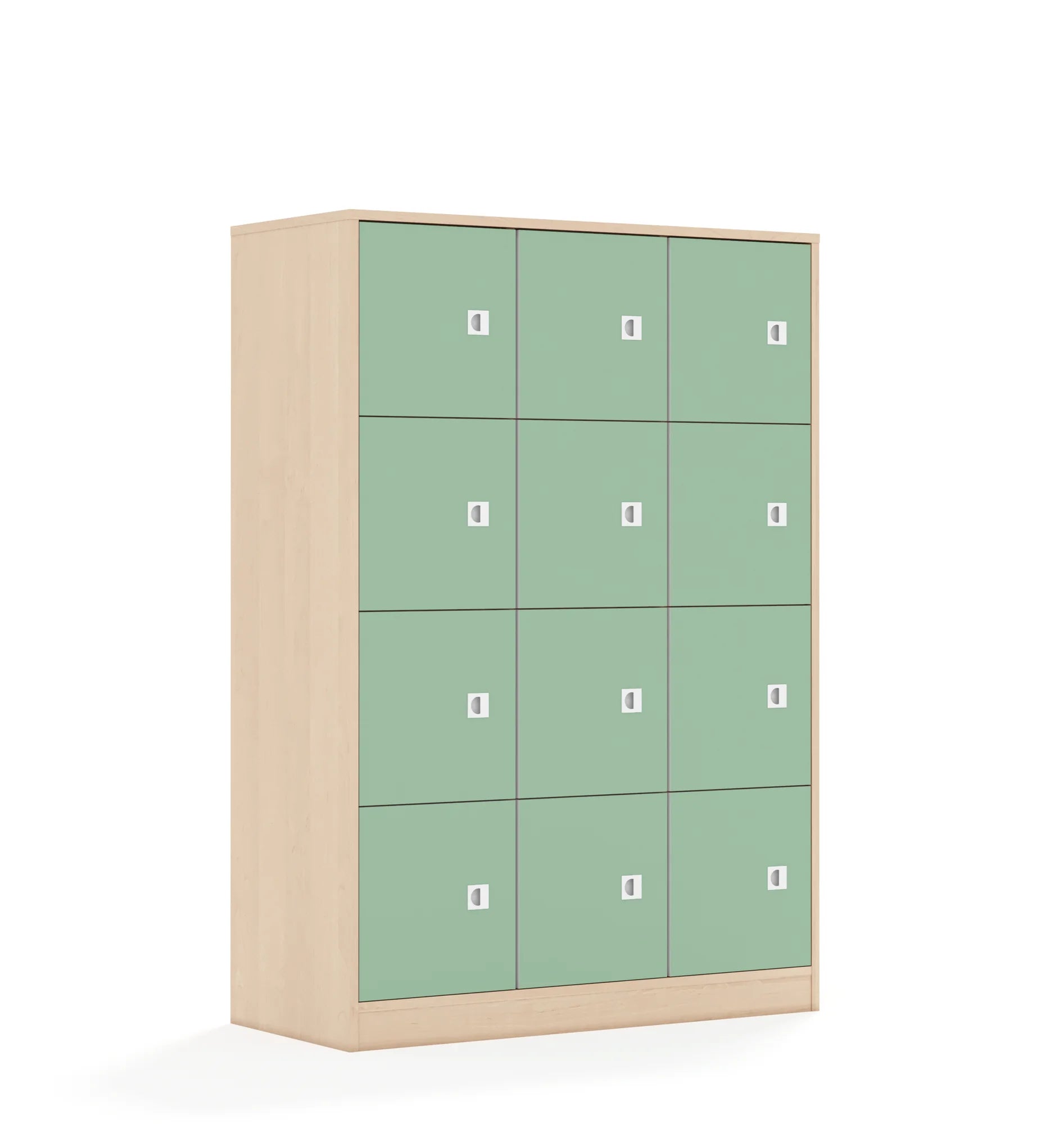 Szafa BLOX 110 4PP 12F1 1049x466x1517 – brzoza / pastelowy zielony
