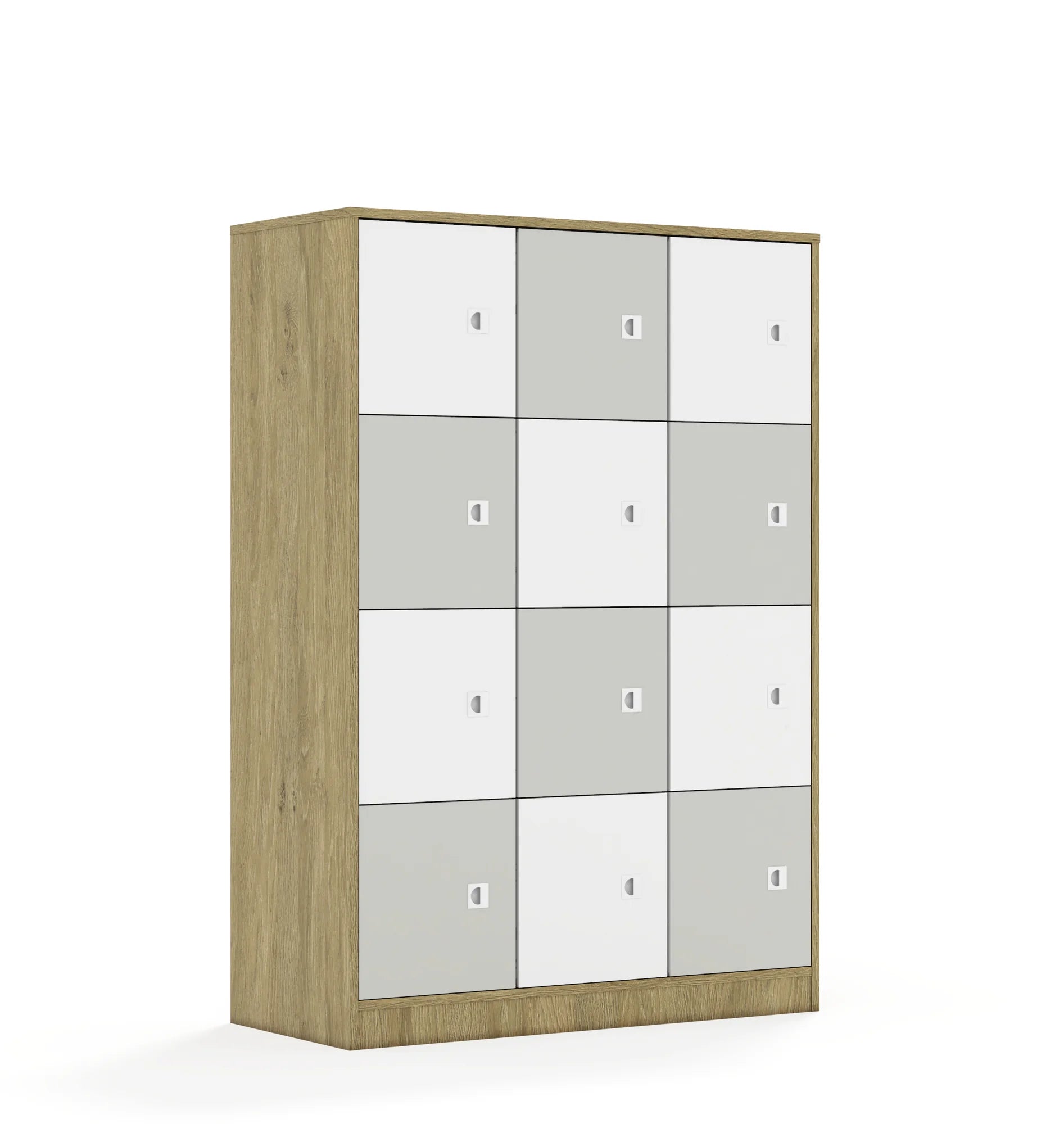 Szafa BLOX 110 4PP 12F1 1049x466x1517 – dąb / biały/jasny szary