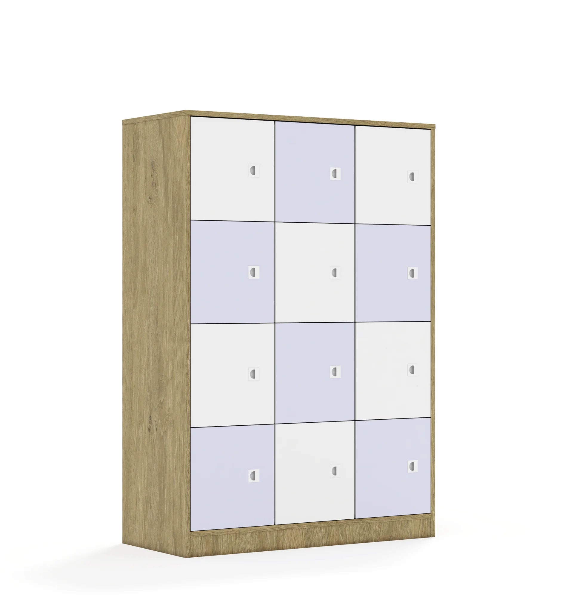 Szafa BLOX 110 4PP 12F1 1049x466x1517 – dąb / biały/pastelowy fioletowy