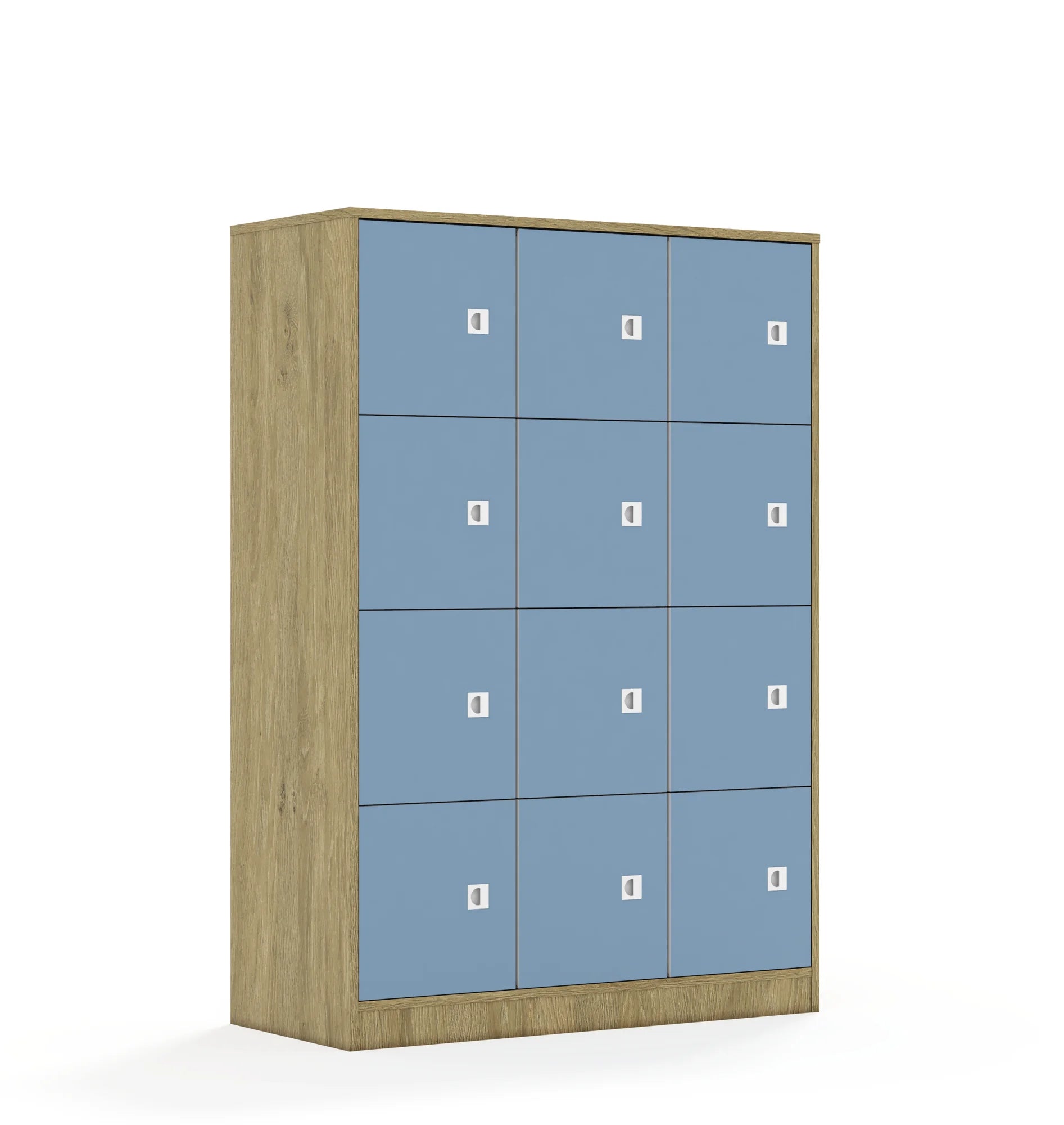 Szafa BLOX 110 4PP 12F1 1049x466x1517 – dąb / pastelowy niebieski