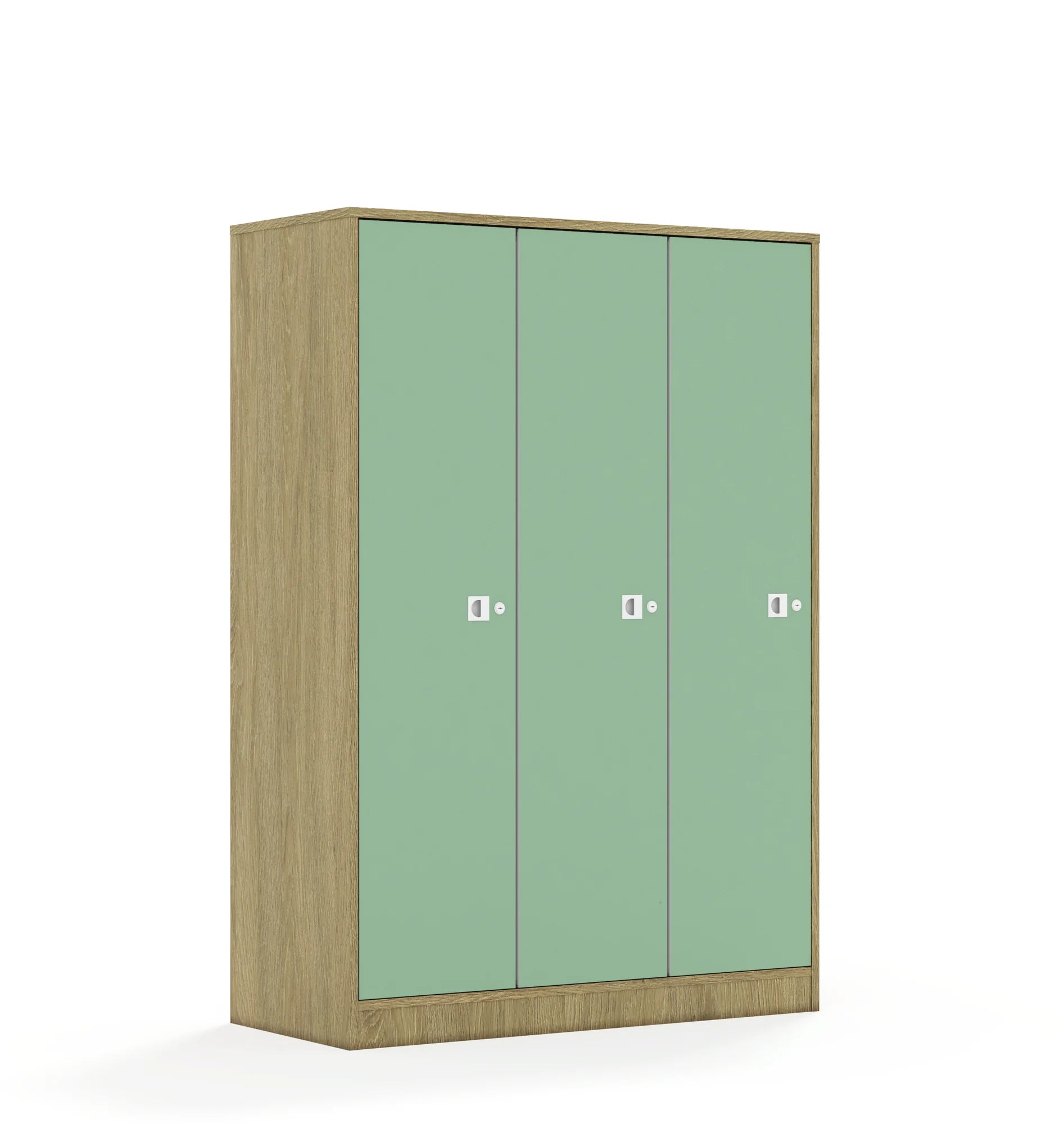 Szafa BLOX 110 4PP 3F4 1049x466x1517 – dąb / pastelowy zielony