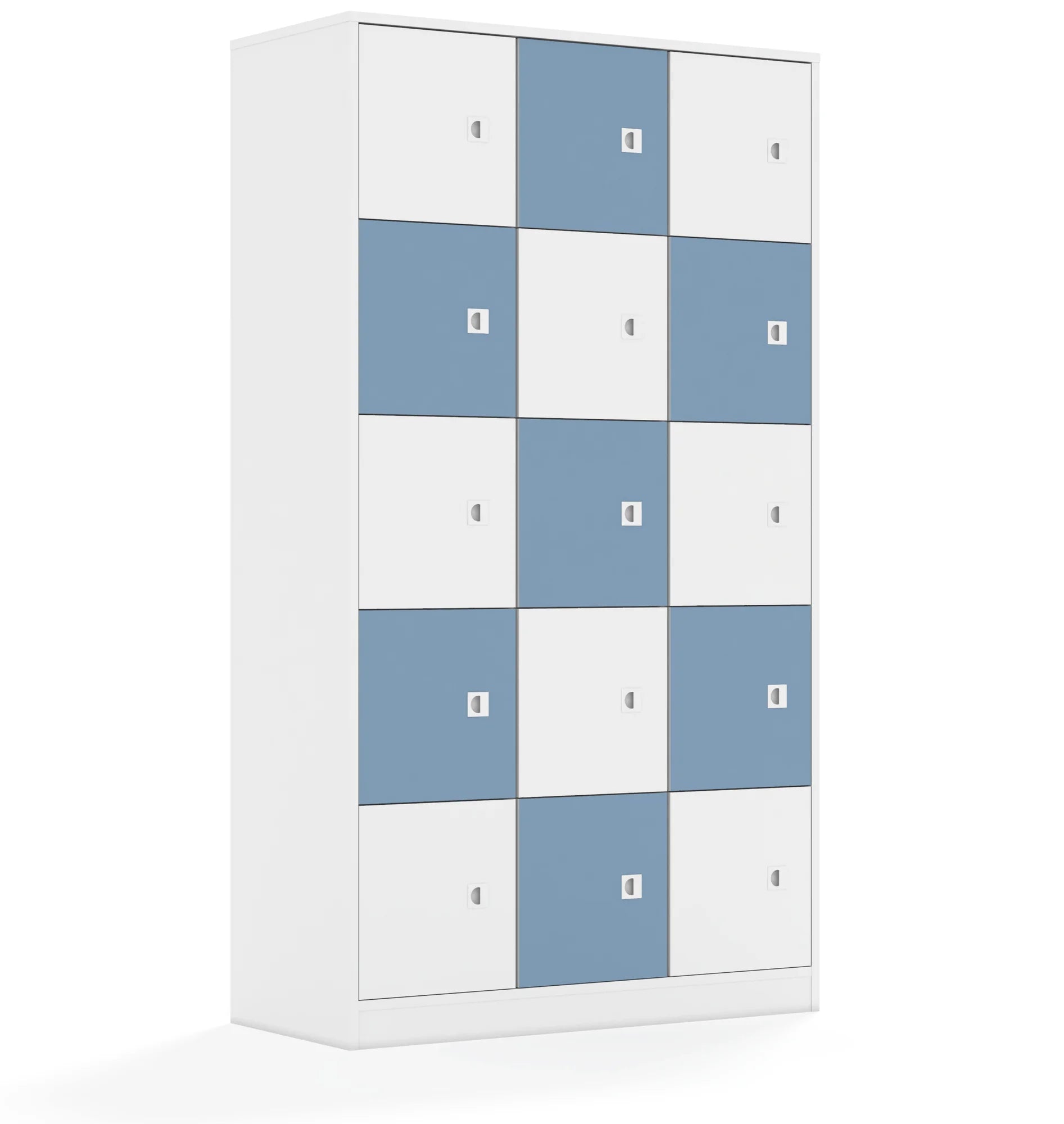 Szafa BLOX 110 5PP 15F1 1049x466x1869 – biały / biały/pastelowy niebieski