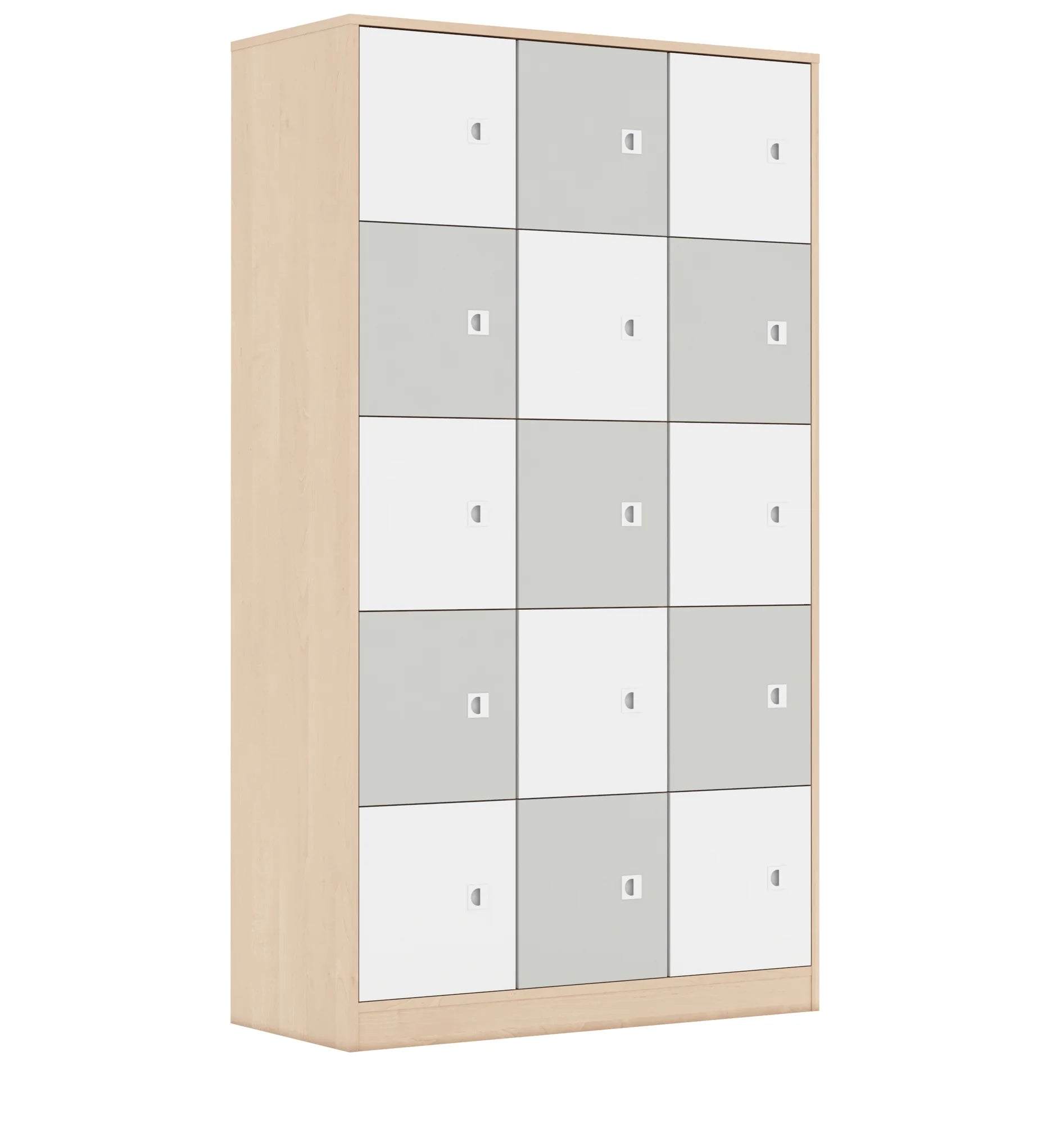 Szafa BLOX 110 5PP 15F1 1049x466x1869 – brzoza / biały/jasny szary