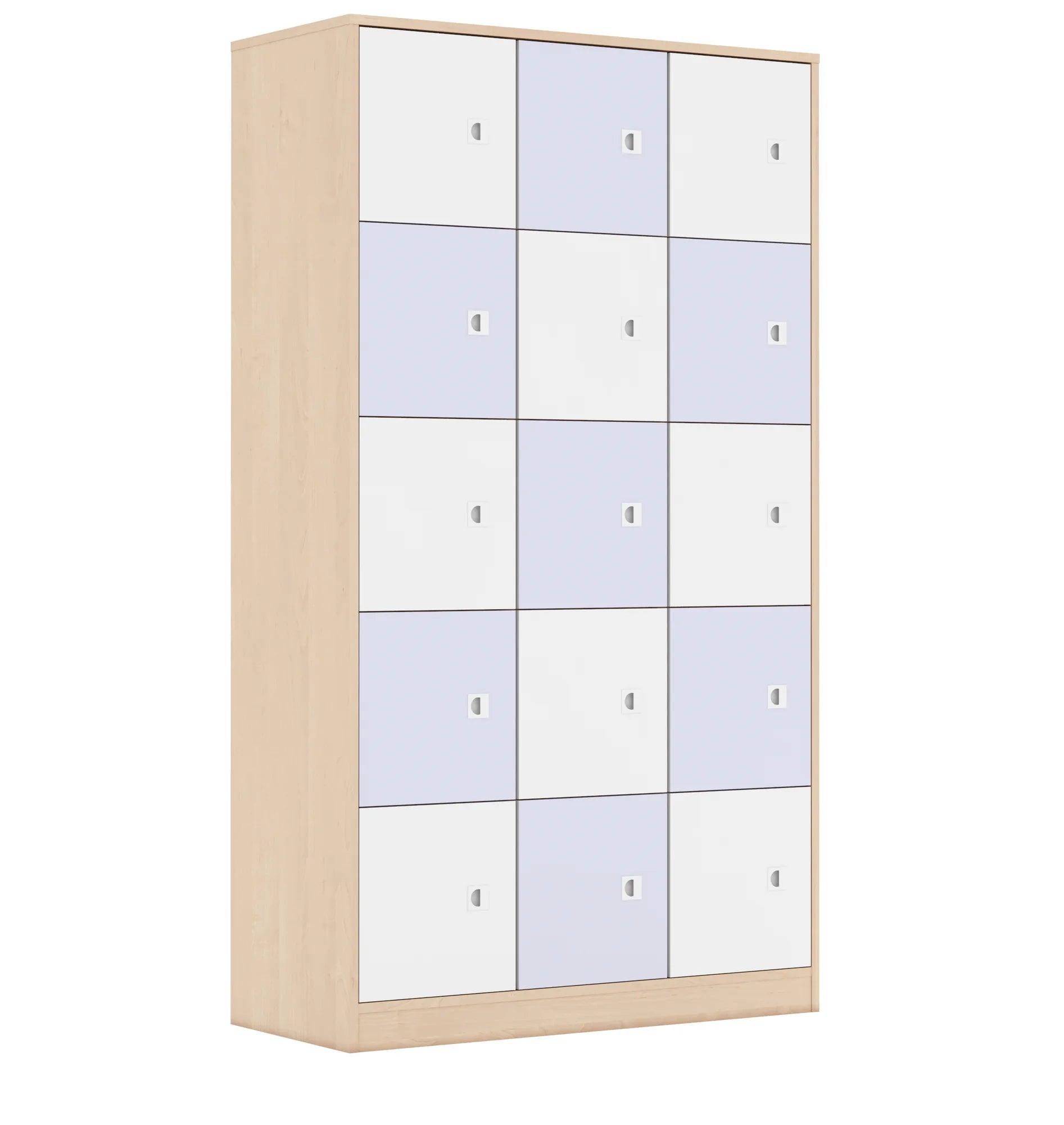 Szafa BLOX 110 5PP 15F1 1049x466x1869 – brzoza / biały/pastelowy fioletowy
