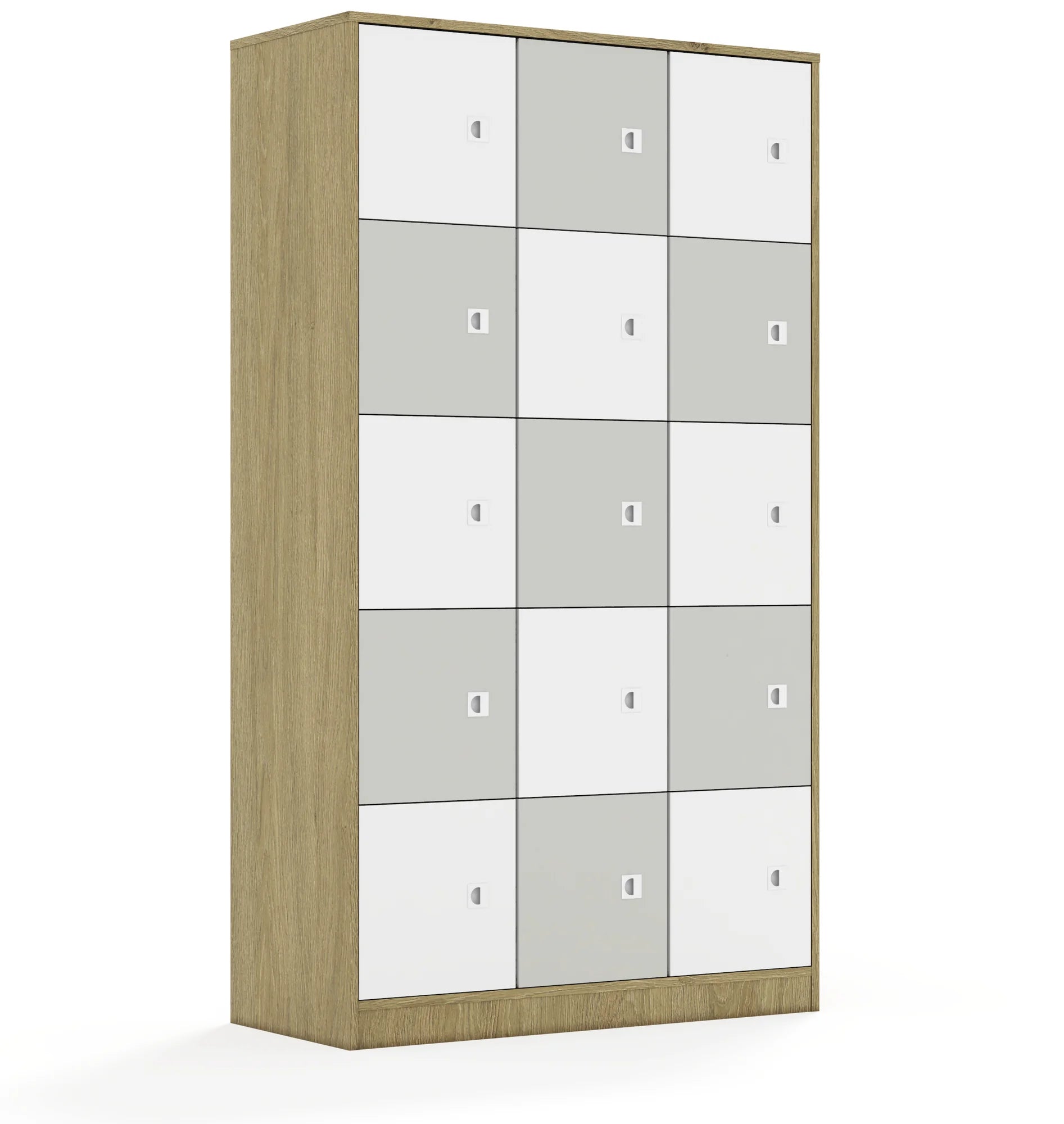 Szafa BLOX 110 5PP 15F1 1049x466x1869 – dąb / biały/jasny szary
