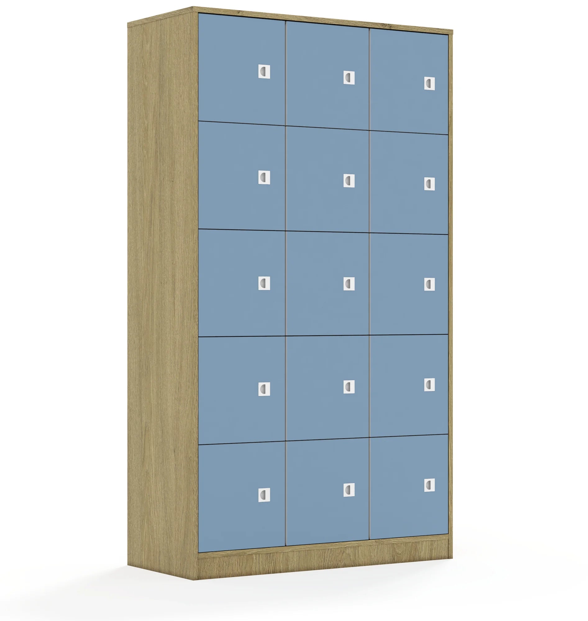 Szafa BLOX 110 5PP 15F1 1049x466x1869 – dąb / pastelowy niebieski