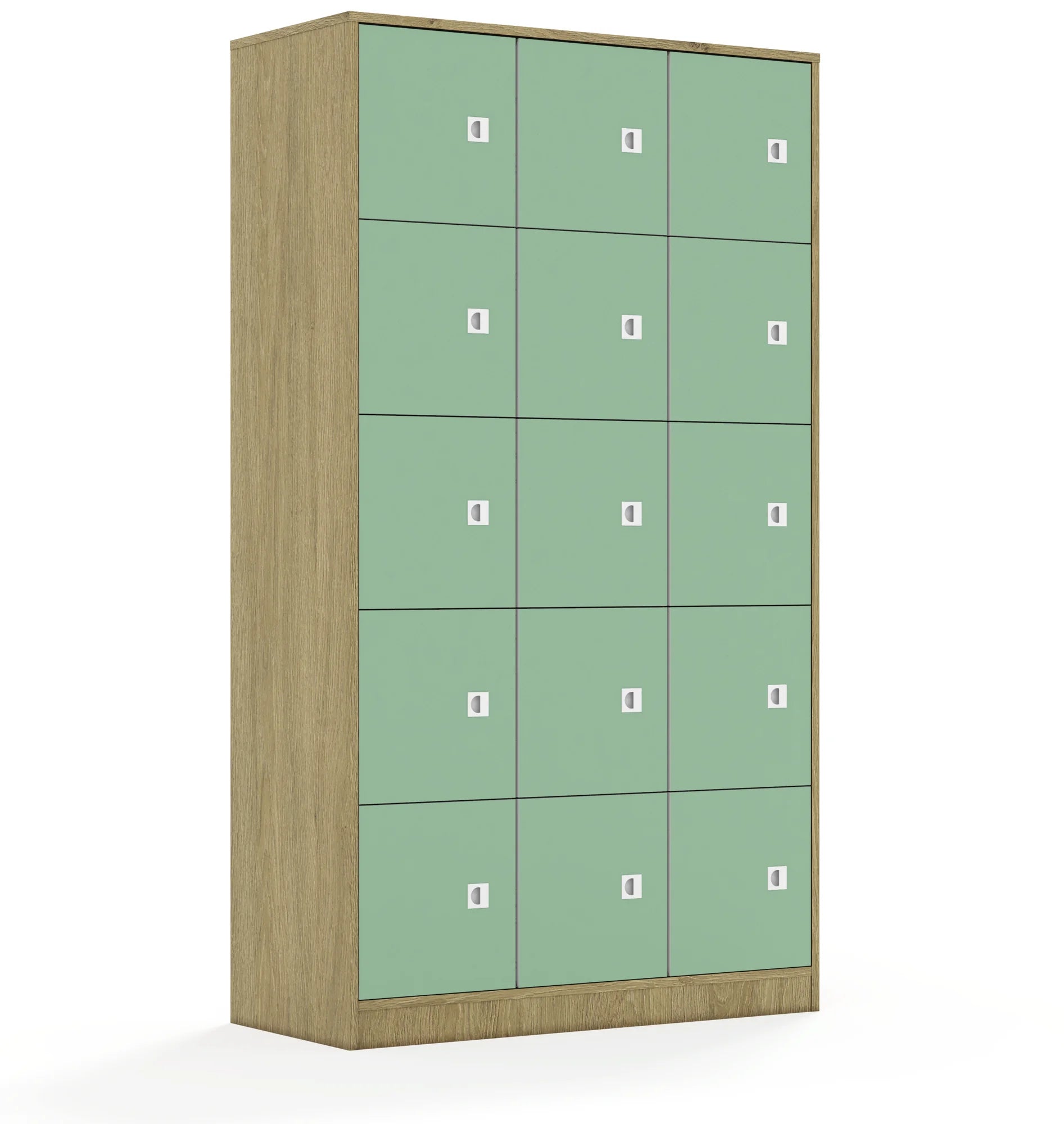 Szafa BLOX 110 5PP 15F1 1049x466x1869 – dąb / pastelowy zielony