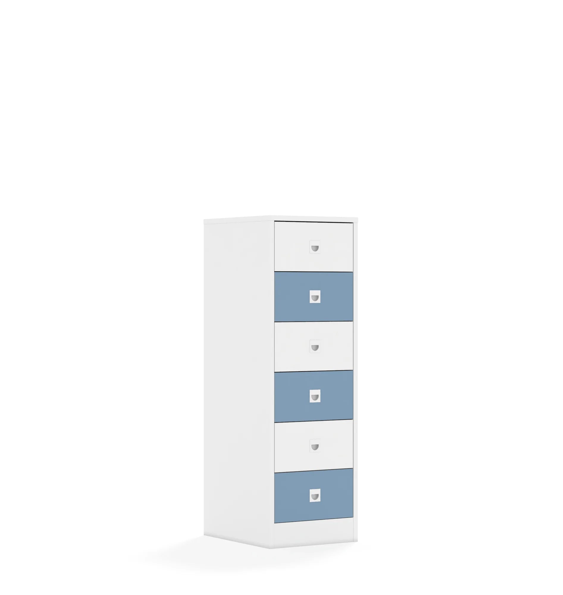Szafa BLOX 40 3P 6S 363x466x1165 – biały / biały/pastelowy niebieski