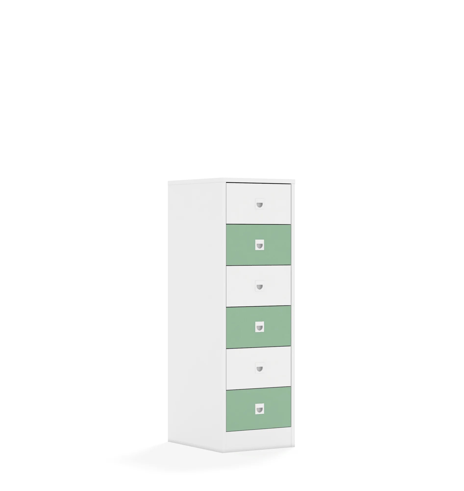 Szafa BLOX 40 3P 6S 363x466x1165 – biały / biały/pastelowy zielony