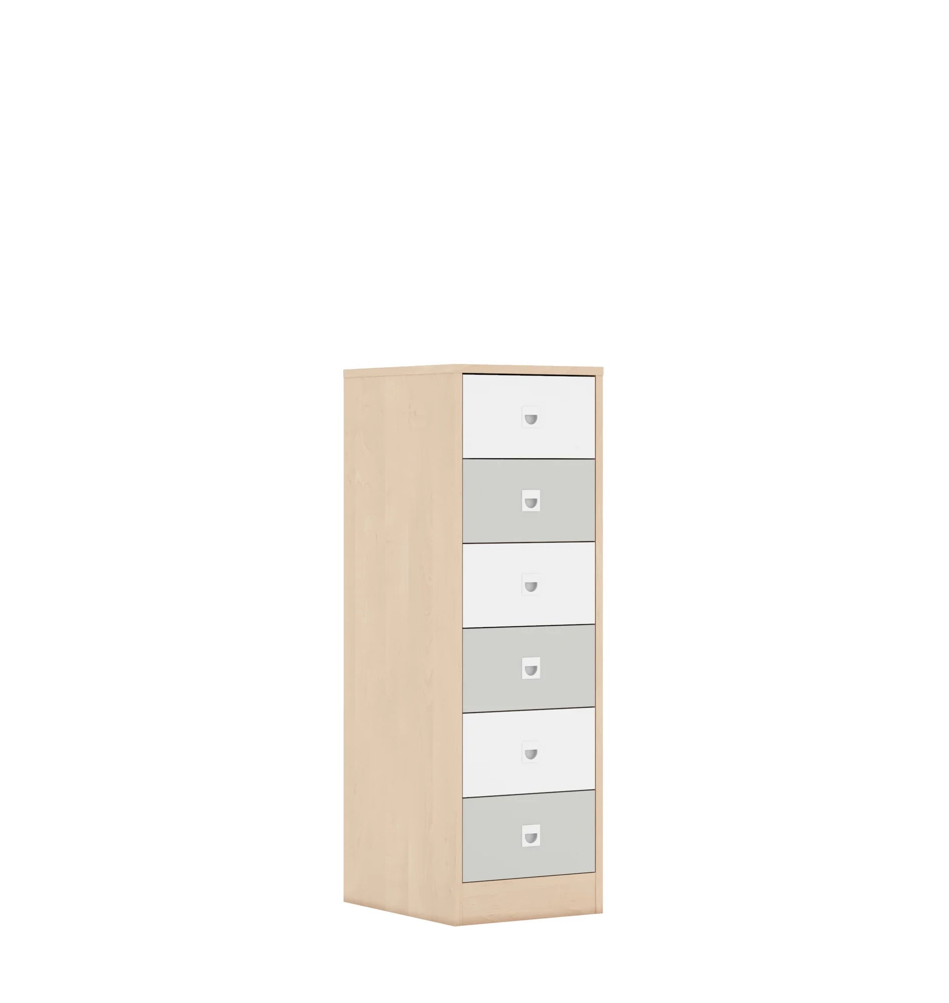 Szafa BLOX 40 3P 6S 363x466x1165 – brzoza / biały/jasny szary