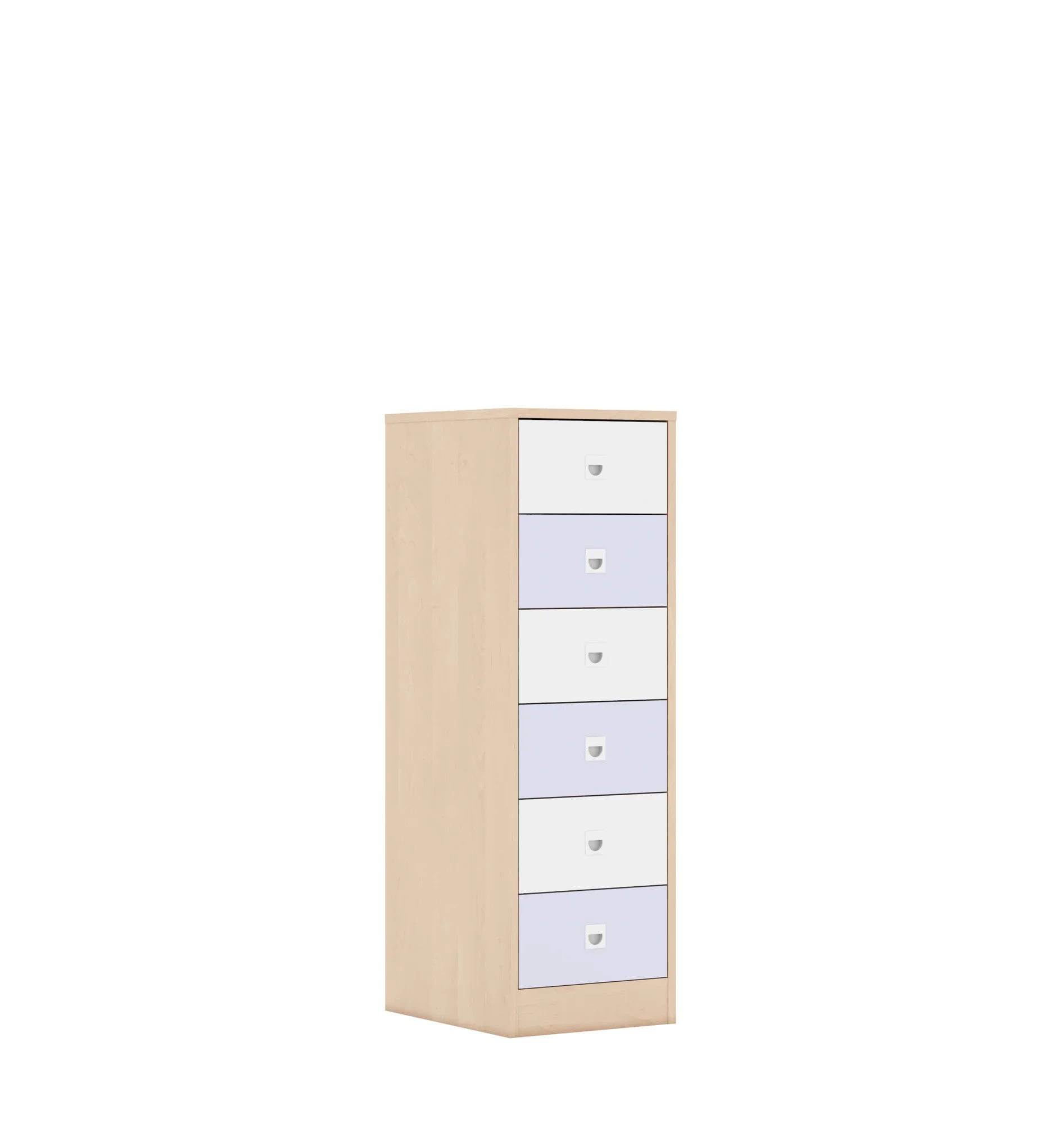 Szafa BLOX 40 3P 6S 363x466x1165 – brzoza / biały/pastelowy fioletowy