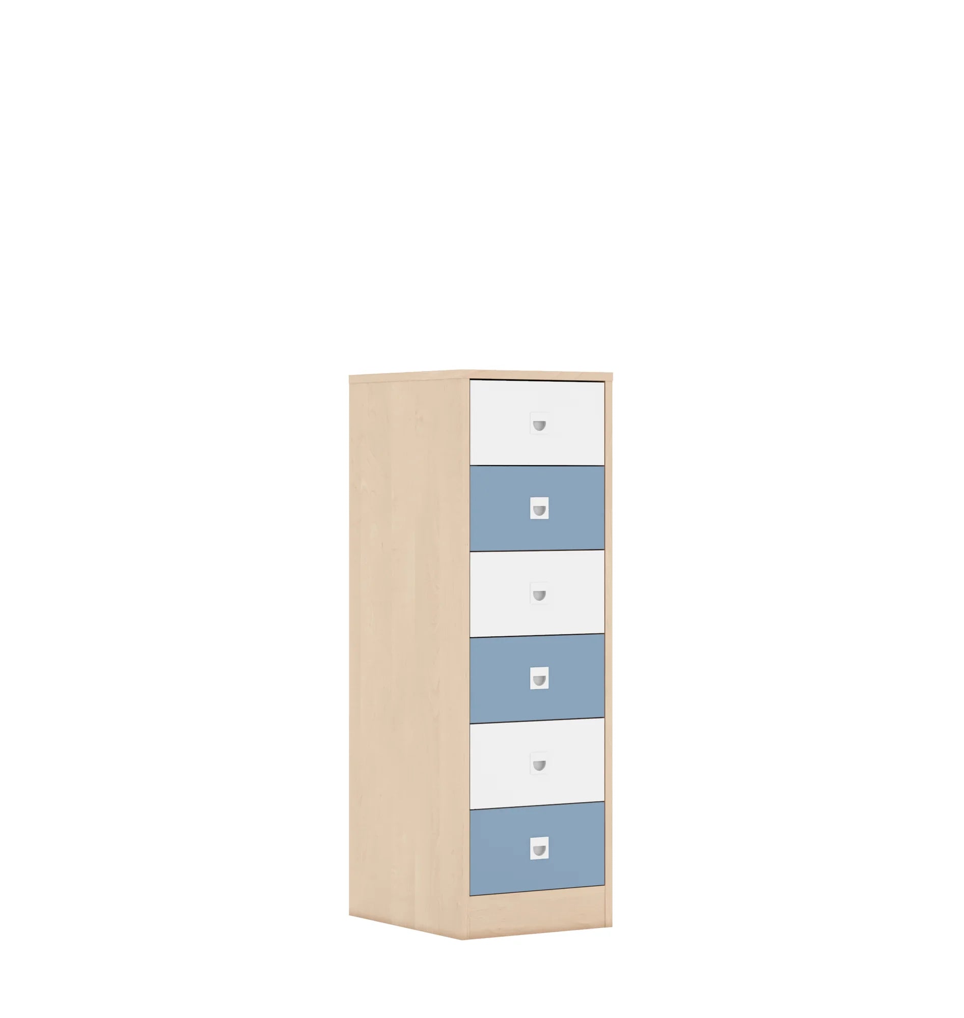 Szafa BLOX 40 3P 6S 363x466x1165 – brzoza / biały/pastelowy niebieski