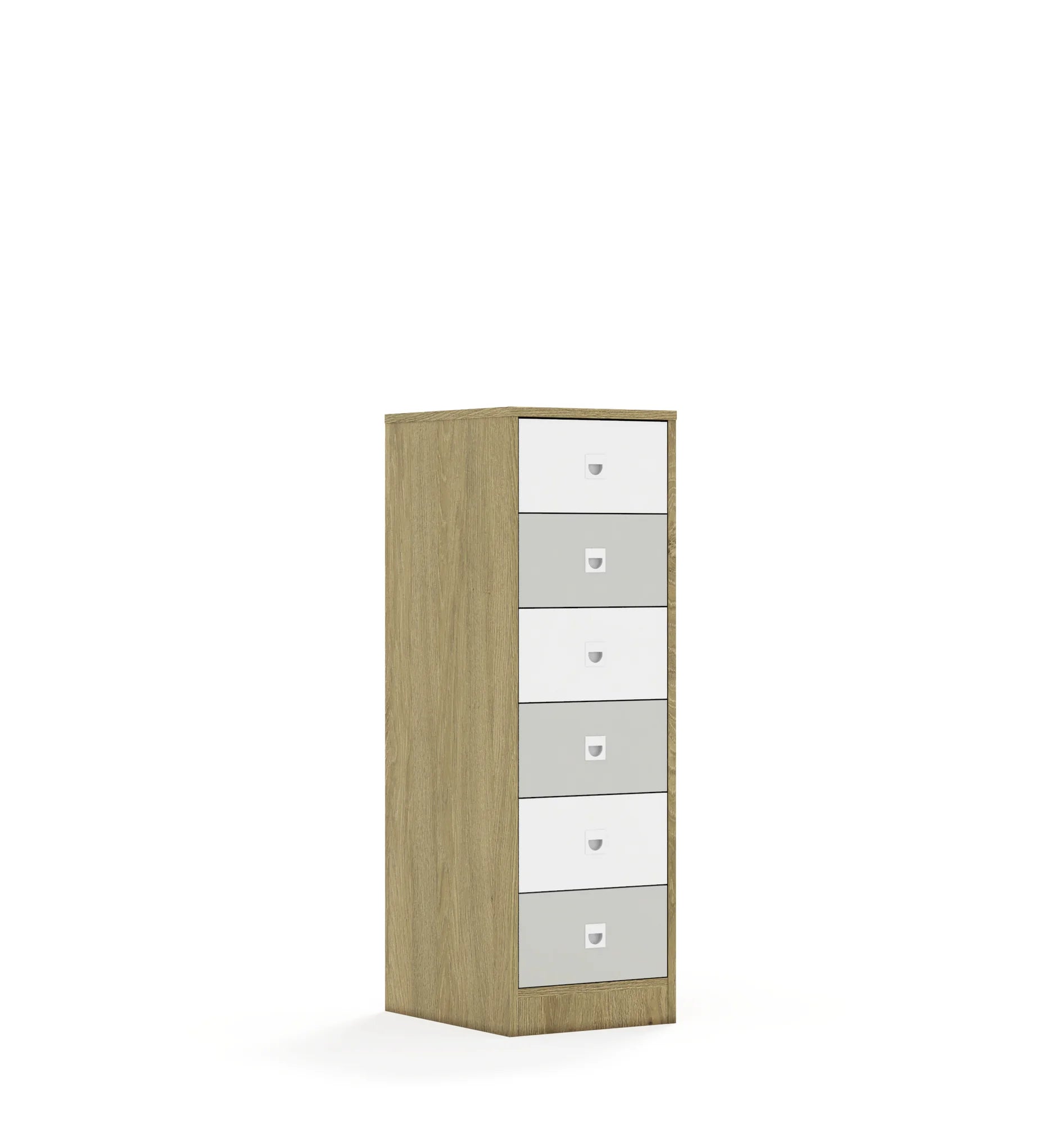 Szafa BLOX 40 3P 6S 363x466x1165 – dąb / biały/jasny szary