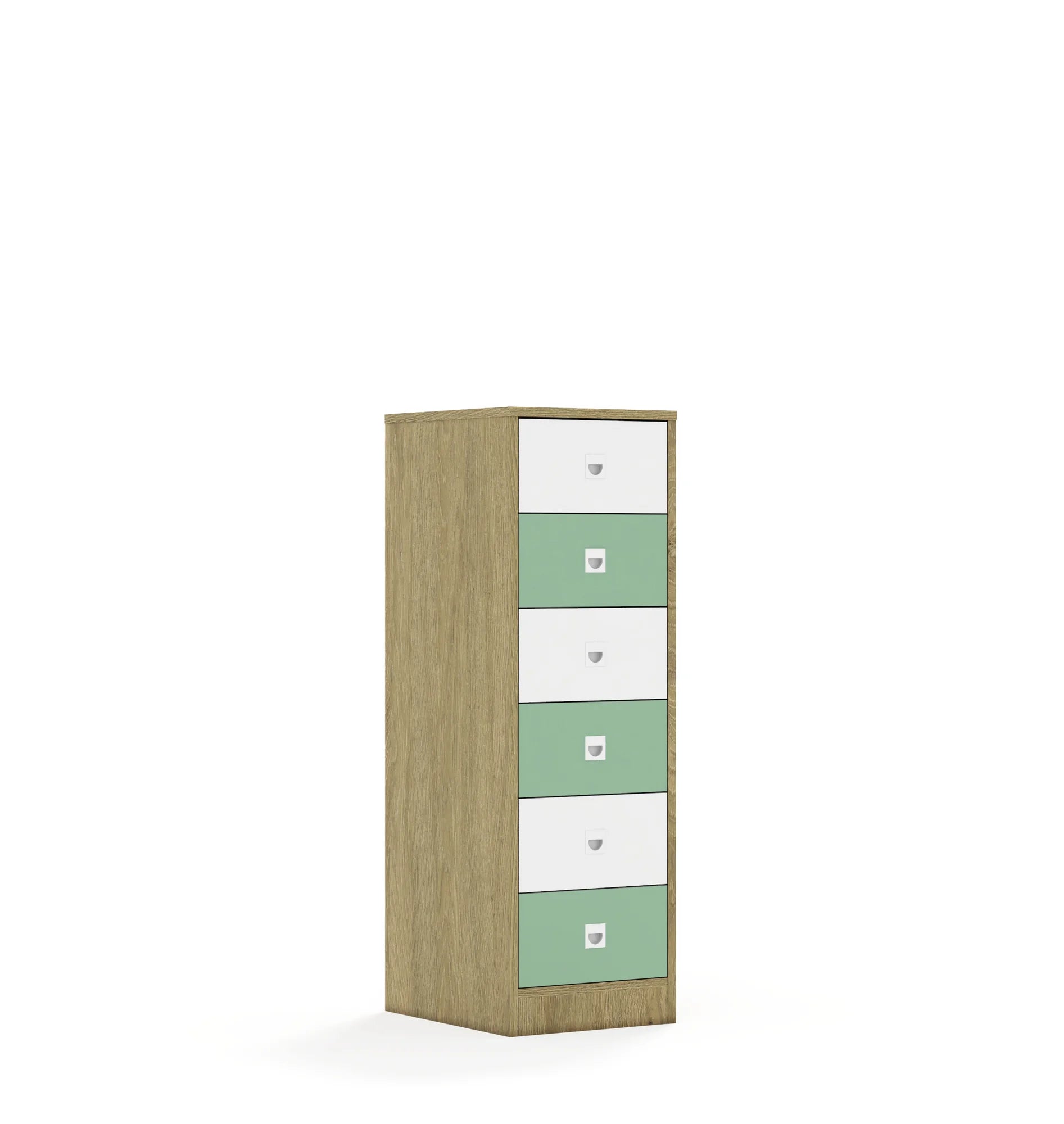 Szafa BLOX 40 3P 6S 363x466x1165 – dąb / biały/pastelowy zielony